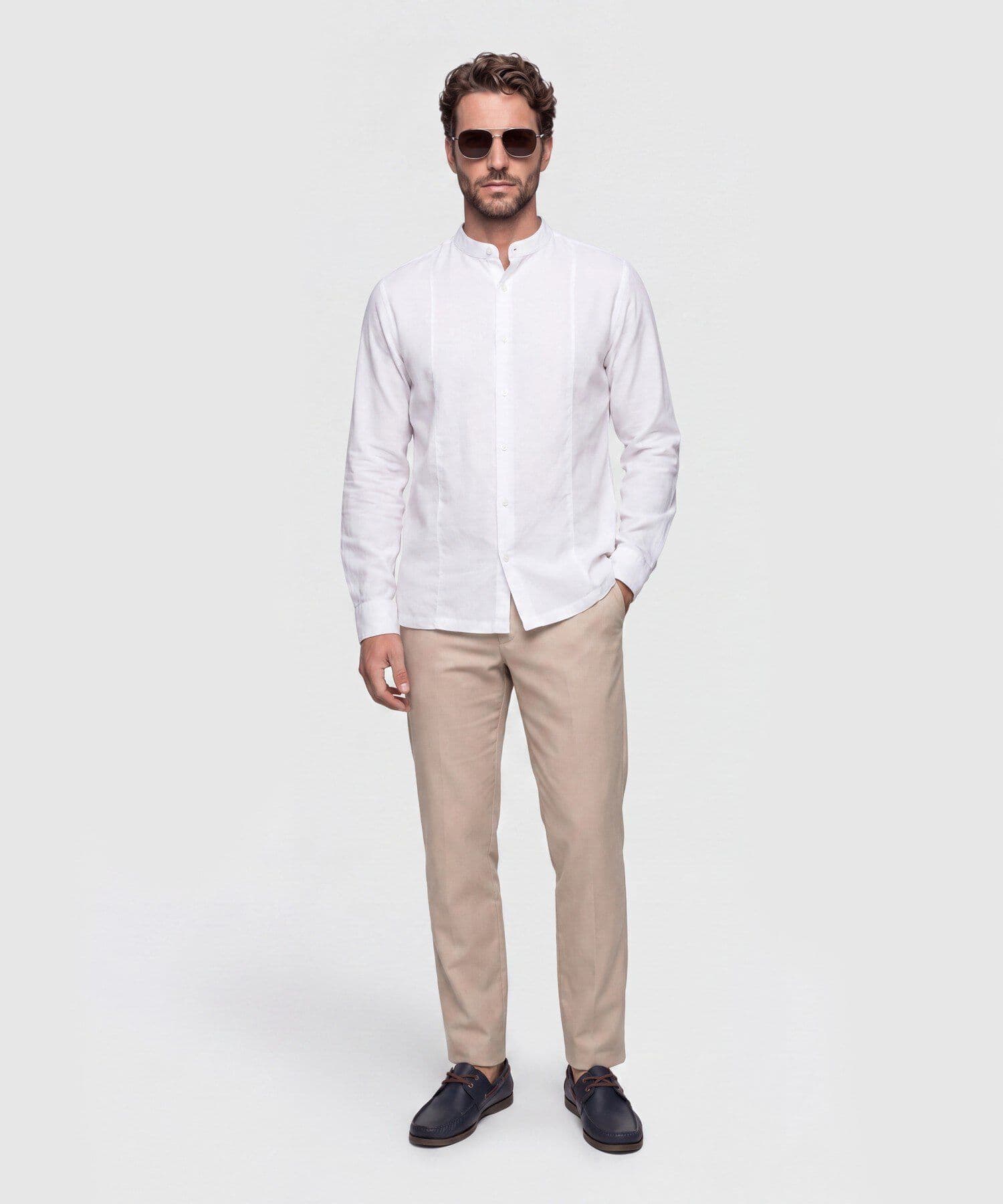 Camisa Alba Contemporáneo blanco para hombre, vista 2