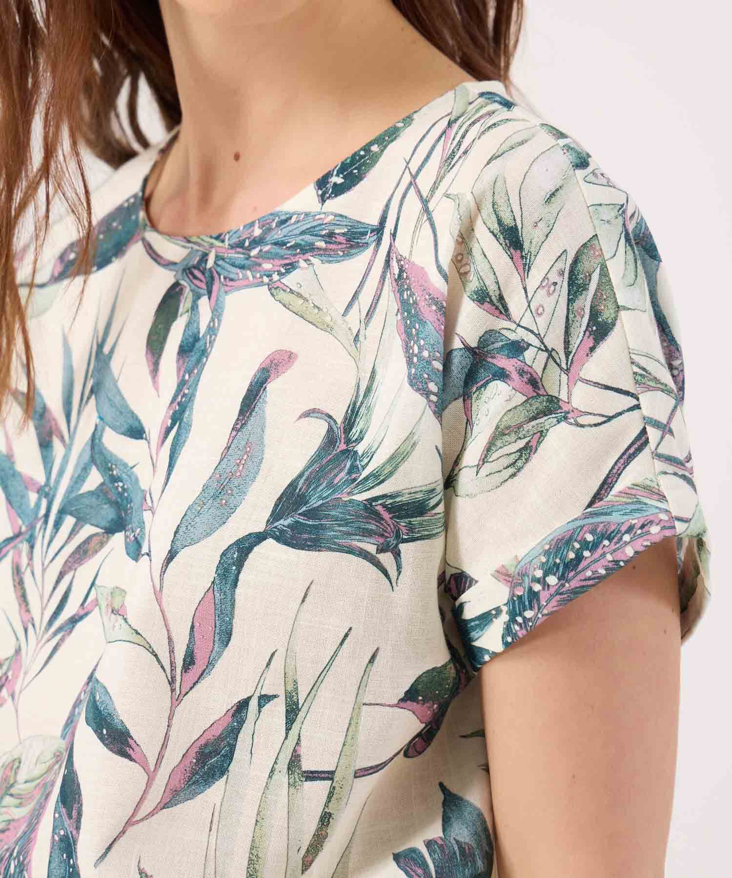 Blusa Isadora Texturizado verde oliva para mujer, vista 3