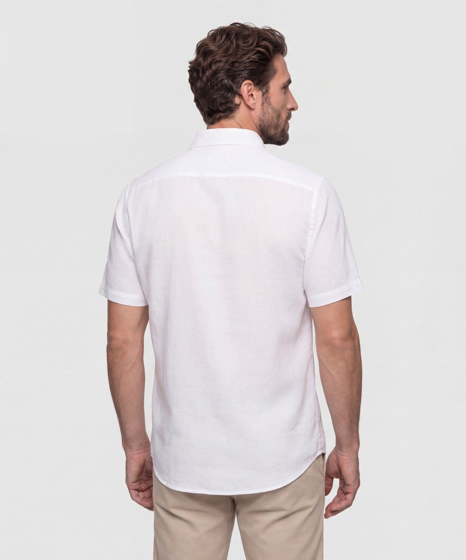 Camisa Laguna Clásico blanco para hombre, vista 4
