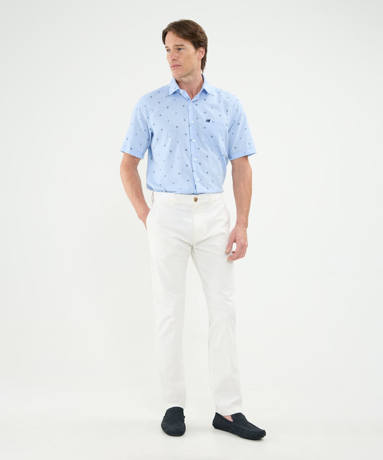 Camisa Horizonte Contemporáneo azul marino para hombre, vista 2