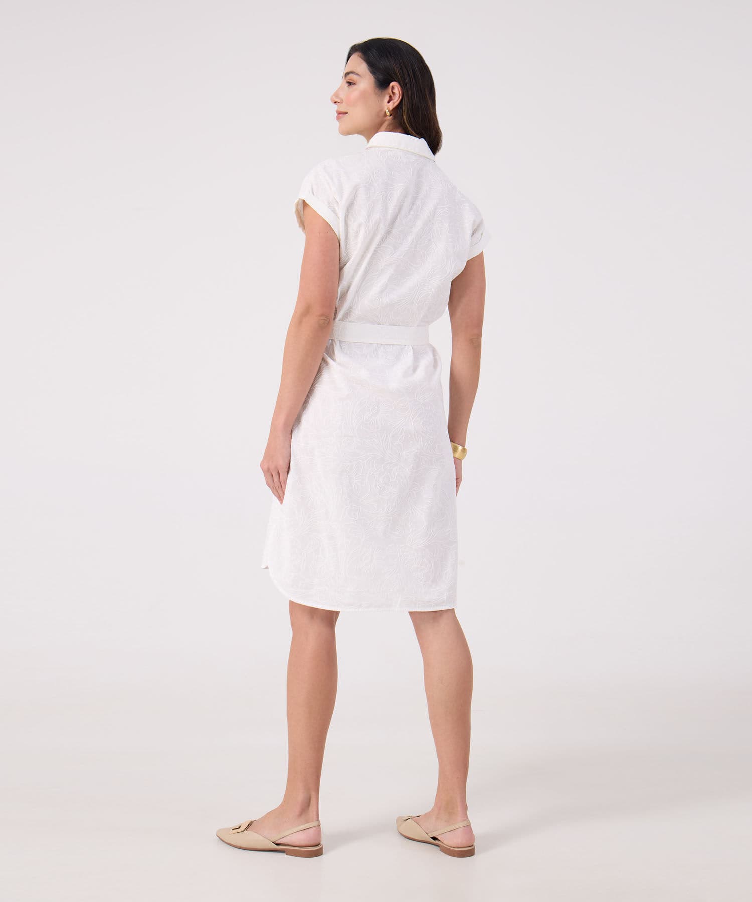 Vestido Candelaria Relajado blanco para mujer, vista 4