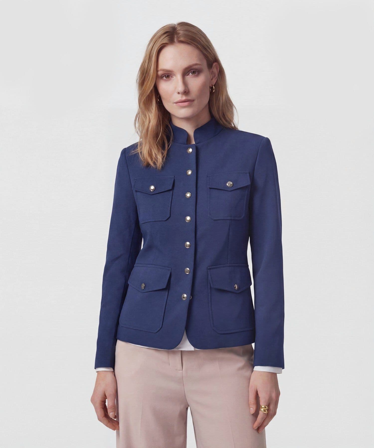 Chaqueta Carmín Fluido azul marino para mujer, vista principal