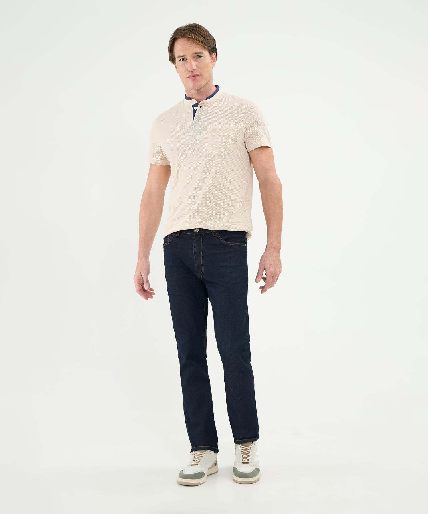 Polo Valentina Texturizado camel para hombre, vista 2
