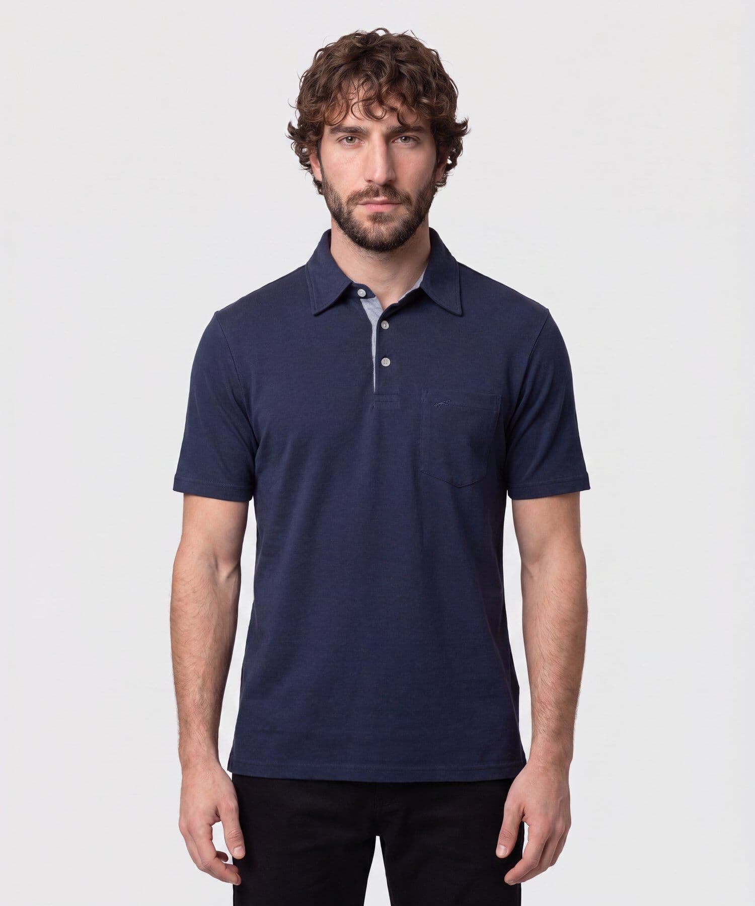 Polo Celeste Texturizado azul marino para hombre, vista principal