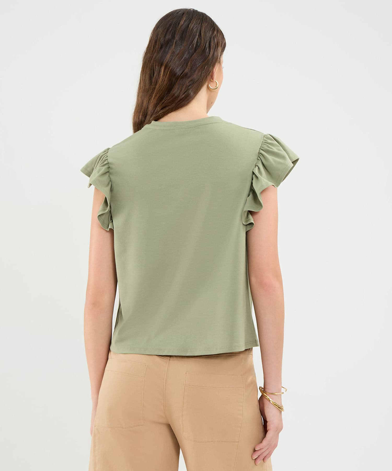 Camiseta Julieta Contemporáneo verde oliva para mujer, vista 4