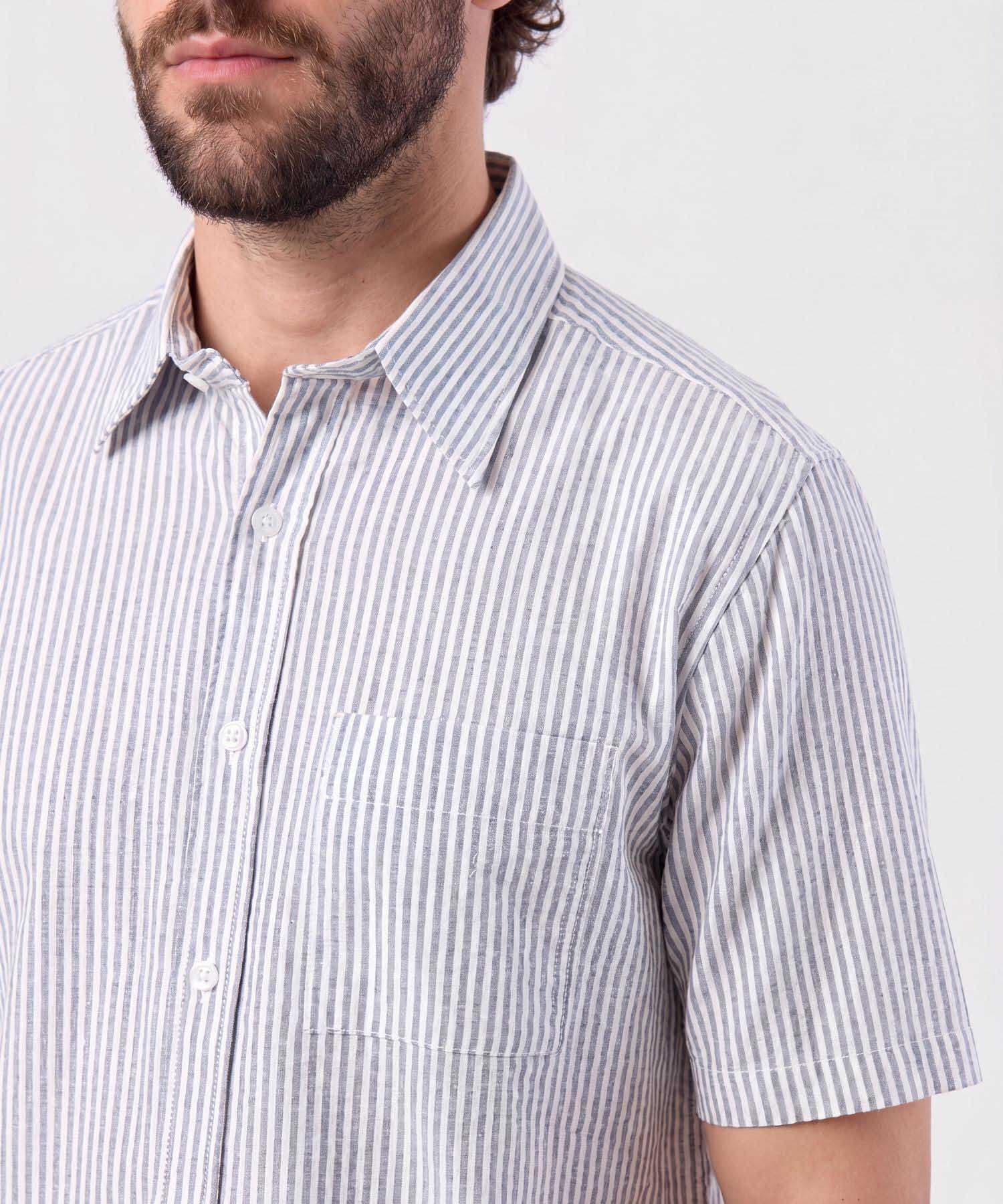 Camisa Siena de Viaje azul marino para hombre, vista 3