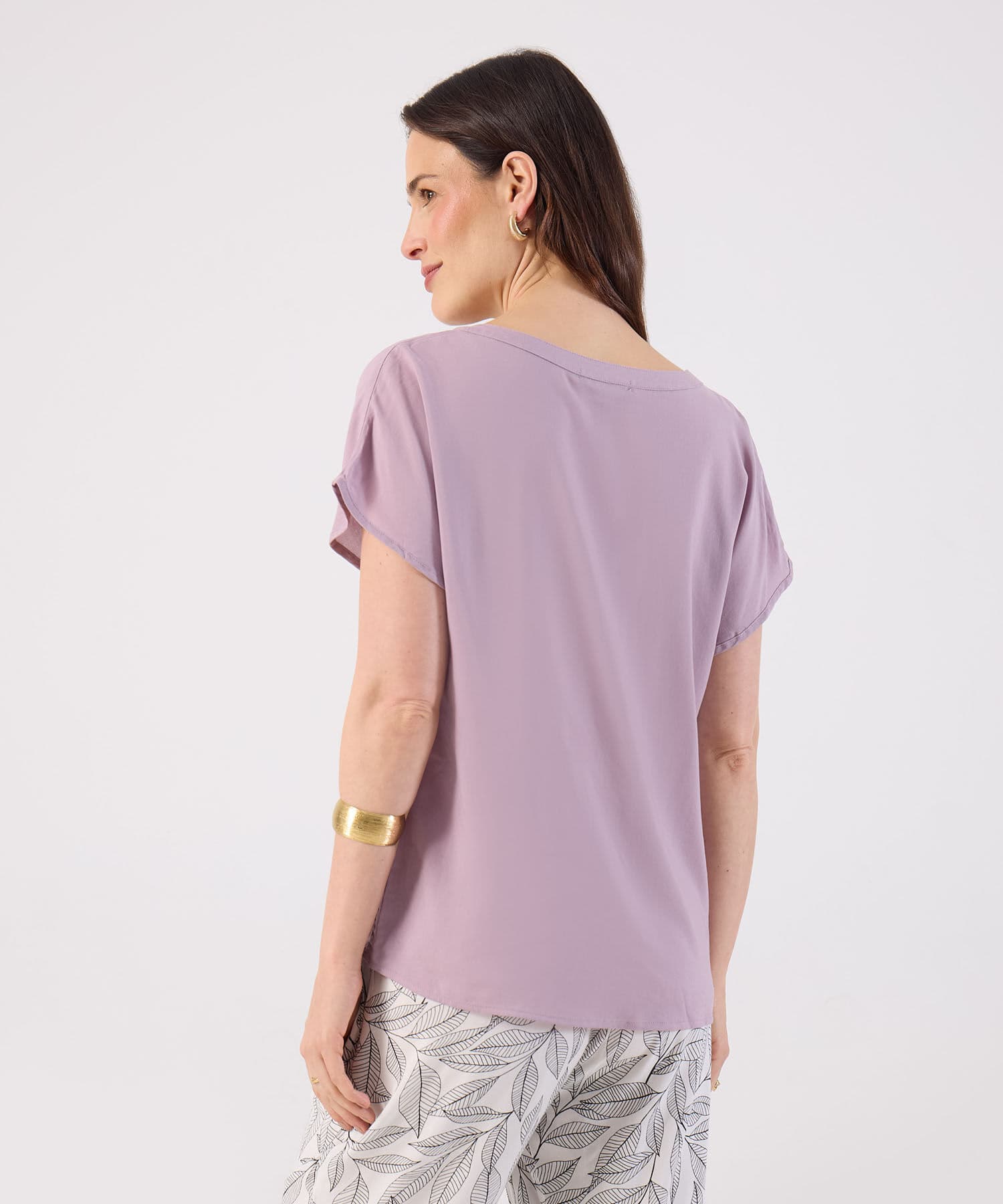 Blusa Violeta Edición Lino dorado para mujer, vista 4