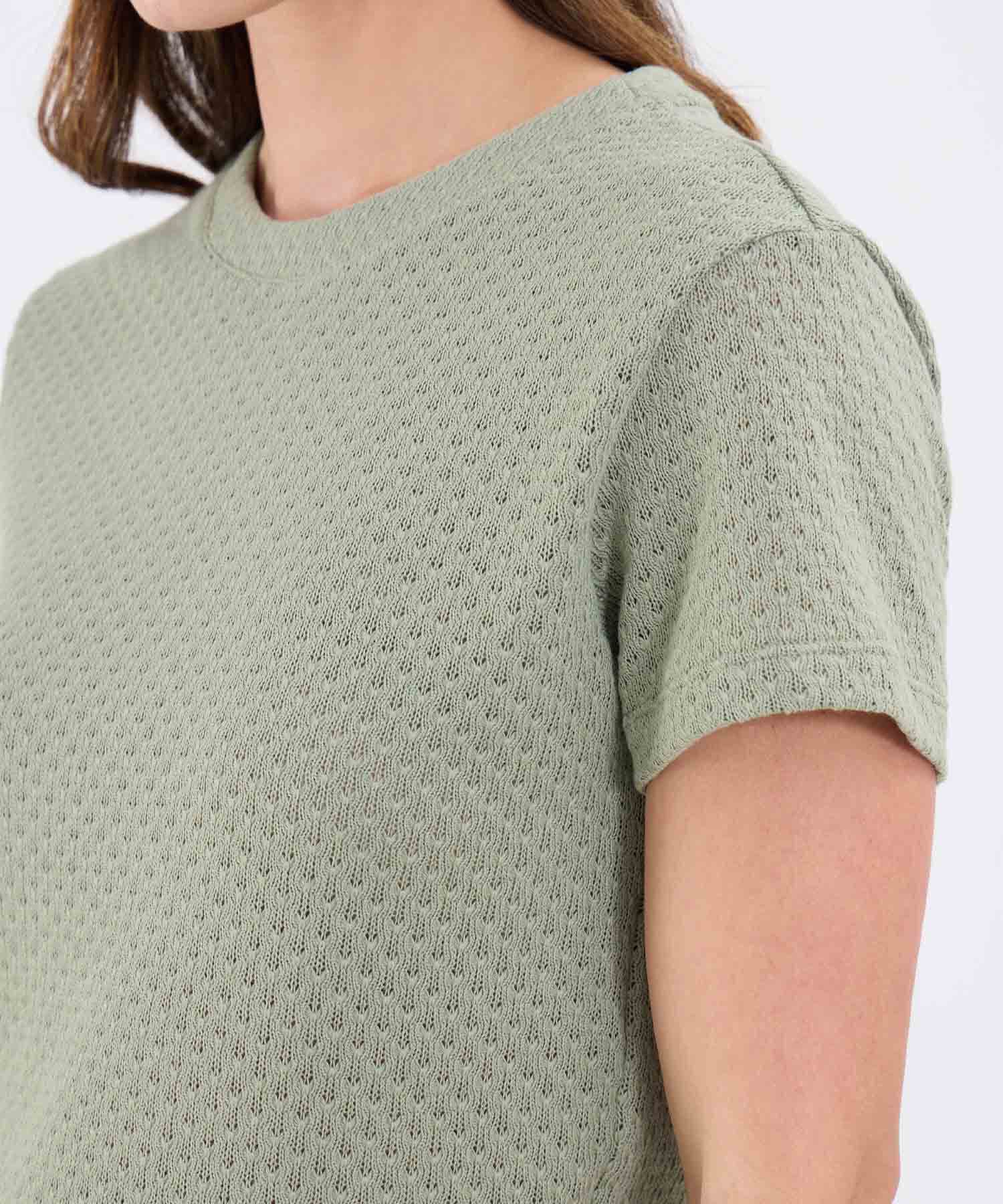 Camiseta Litoral de Día verde oliva para mujer, vista 3
