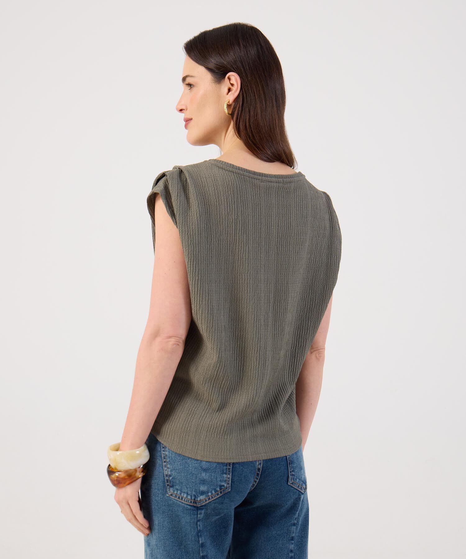 Camiseta Sierra Urbano verde oliva para mujer, vista 4