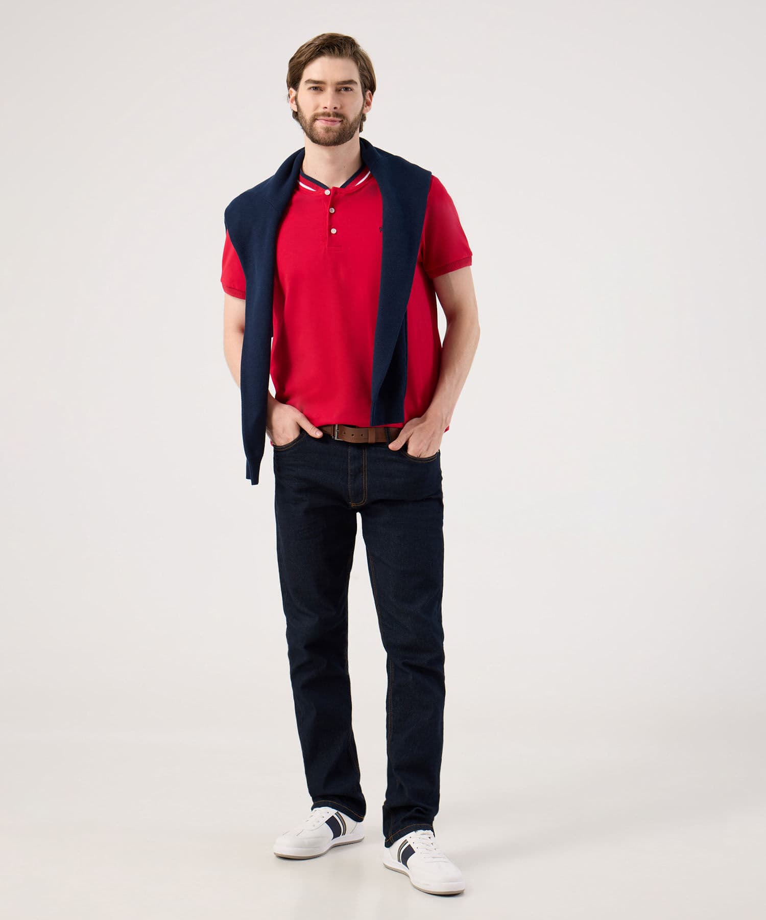 Polo Marfil Contemporáneo rojo granada para hombre, vista 2