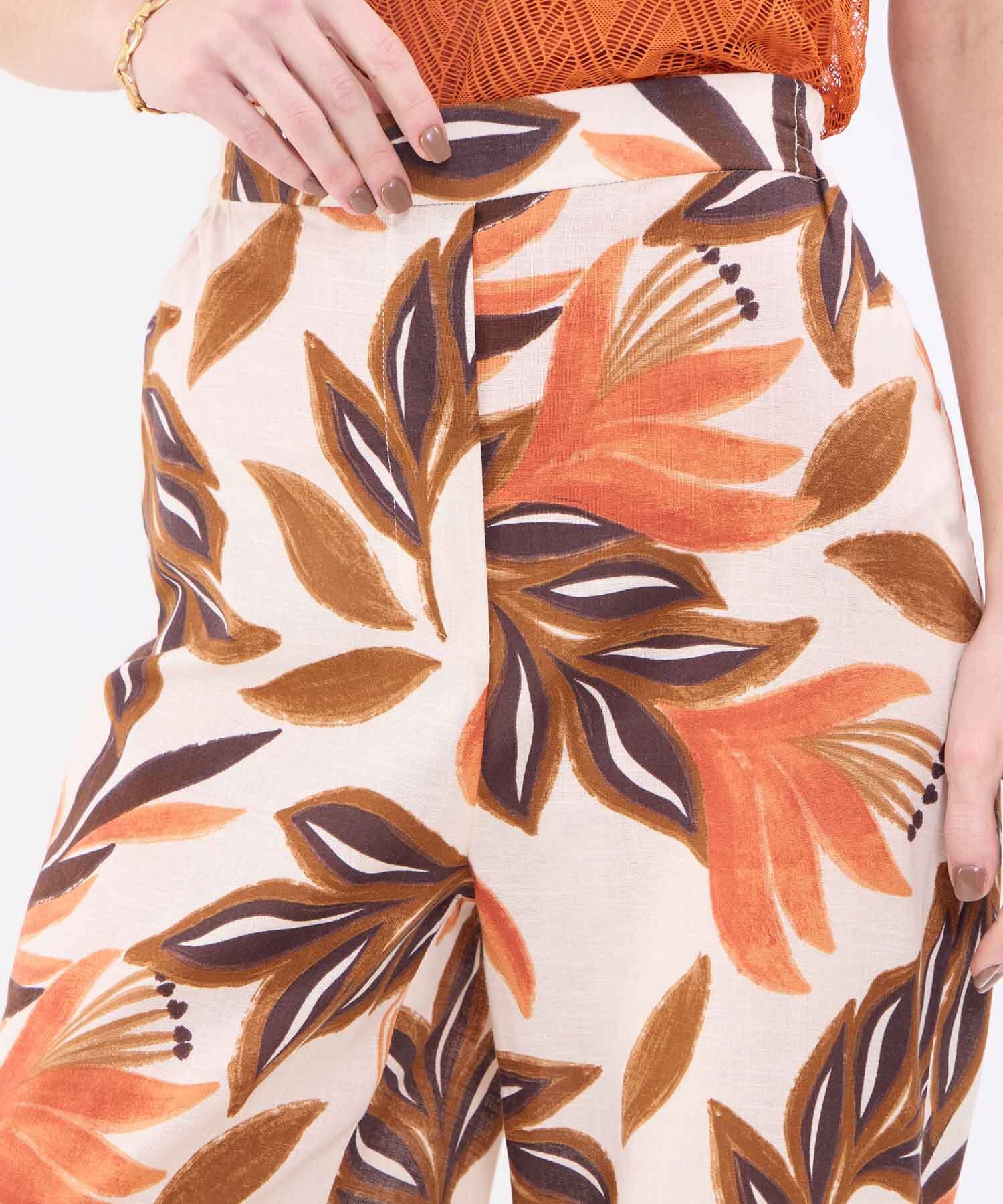 Pantalón Andina Texturizado naranja para mujer, vista 3