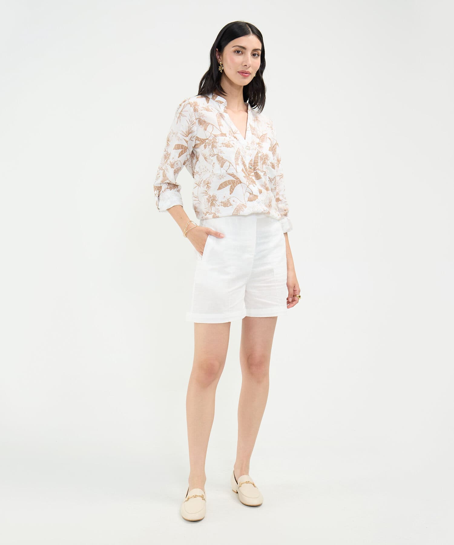 Blusa Siena Relajado café para mujer, vista 2