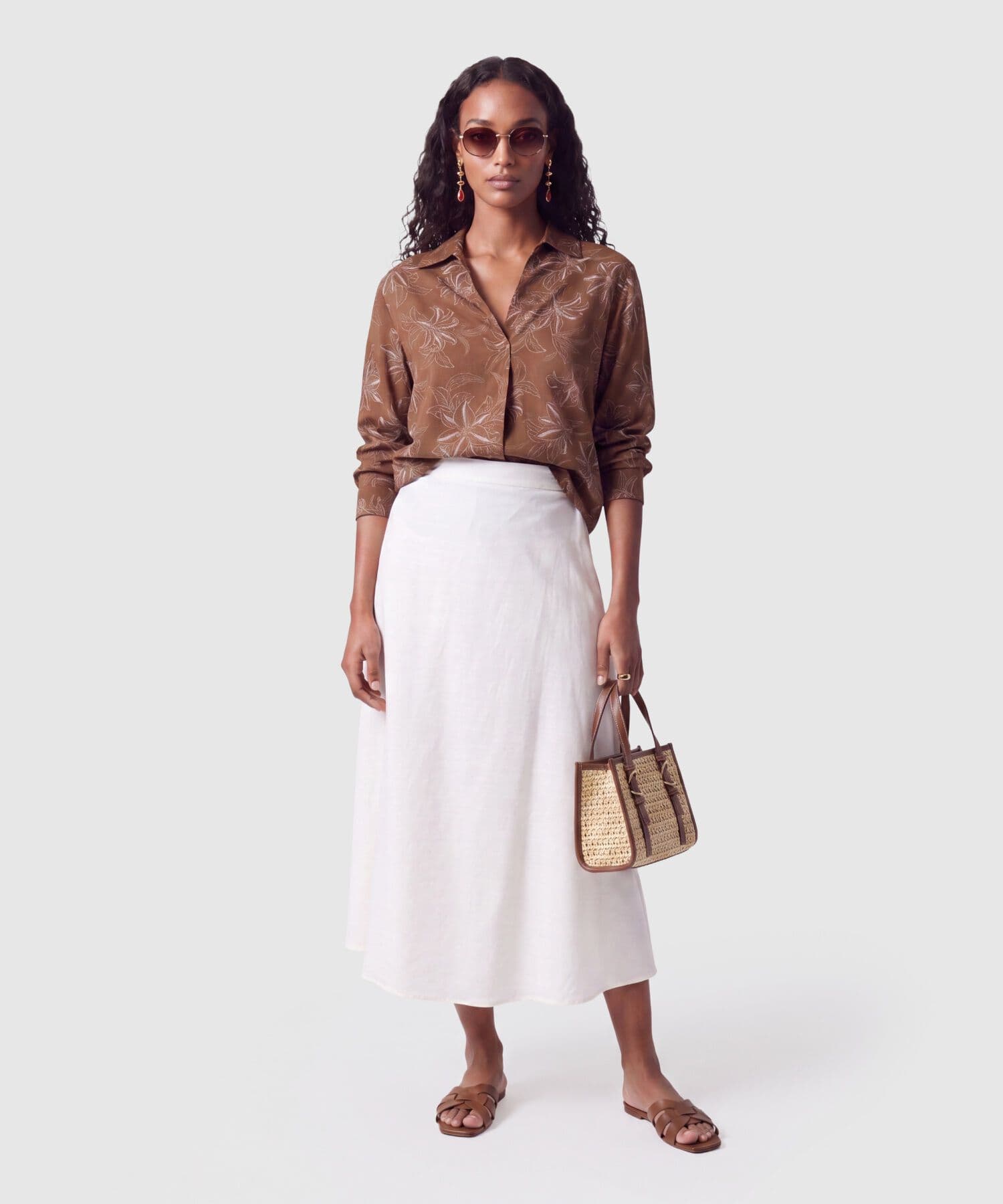 Falda Dalia Urbano blanco para mujer, vista 2