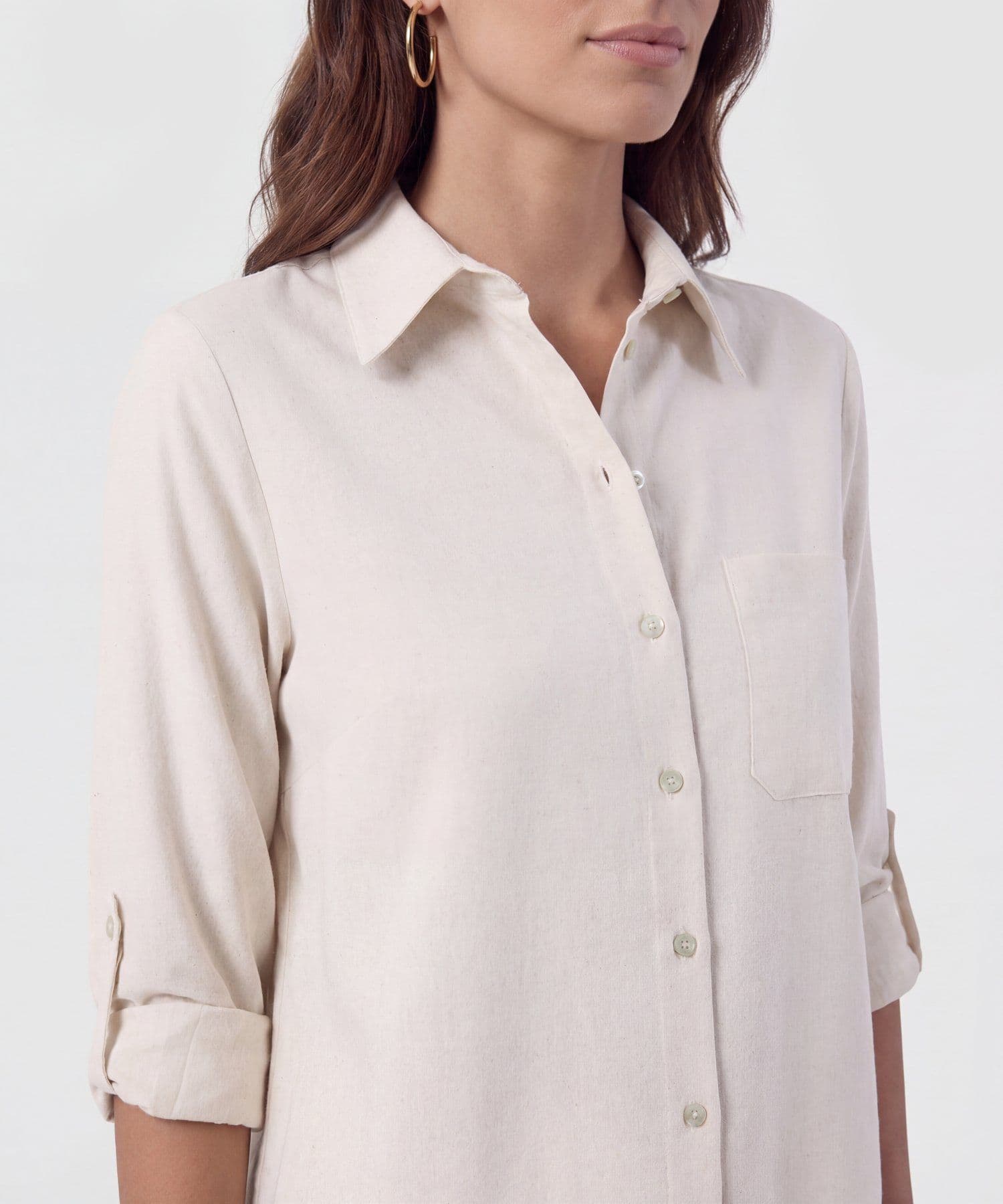 Camisa Litoral Contemporáneo azul índigo para mujer, vista 3