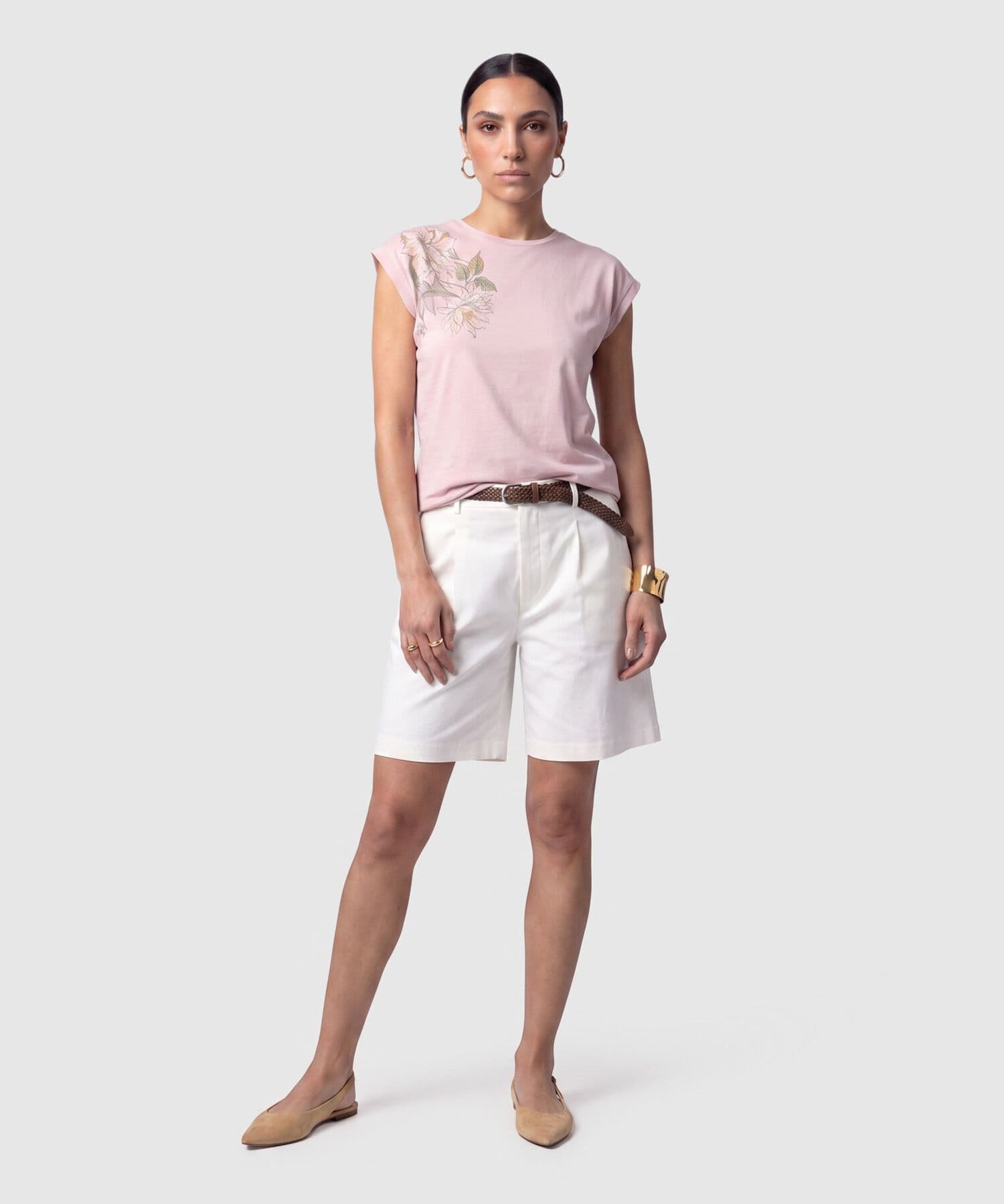 Camiseta Marfil de Día rosa empolvado para mujer, vista 2