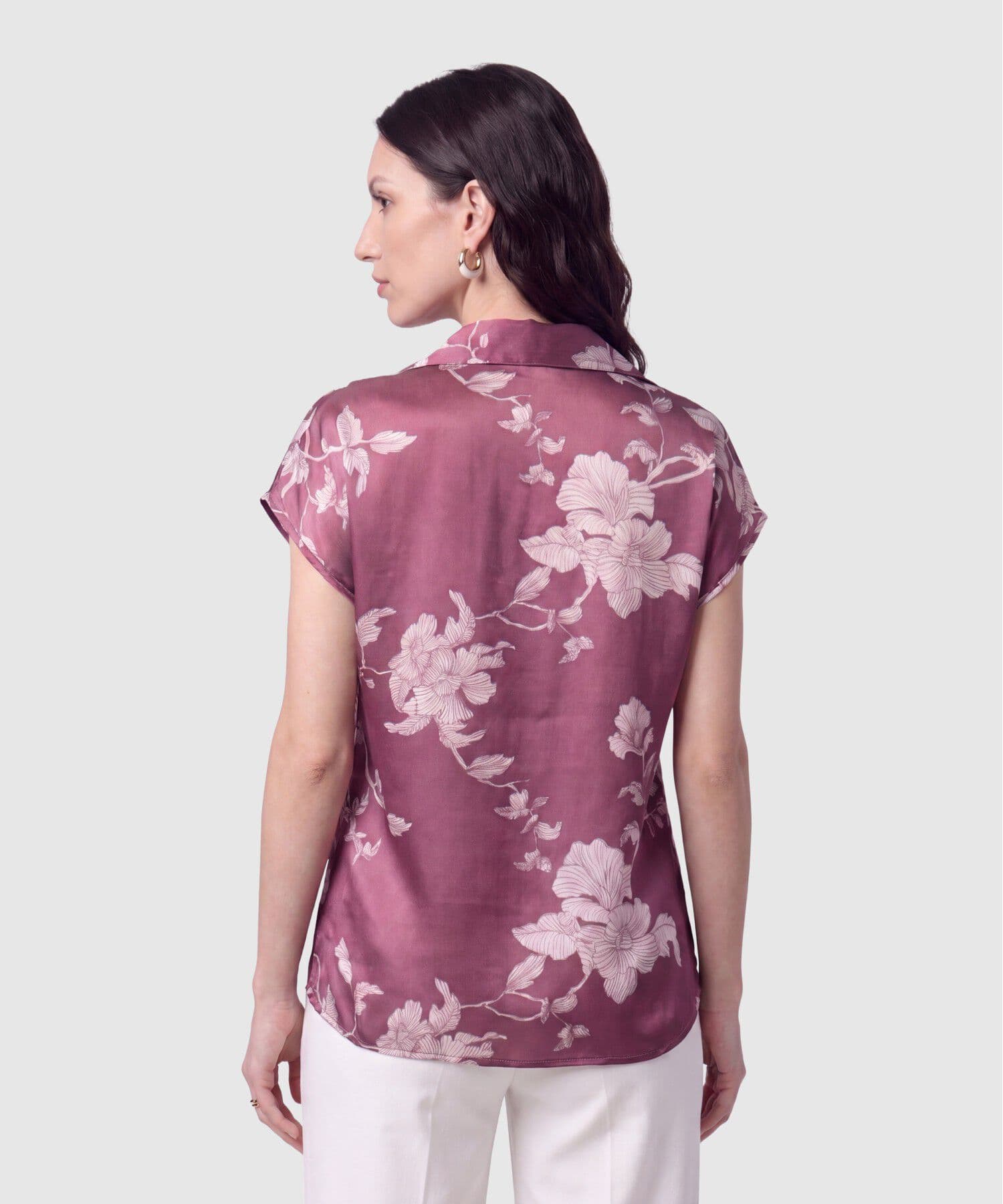 Camisa Jacaranda Fluido café para mujer, vista 4