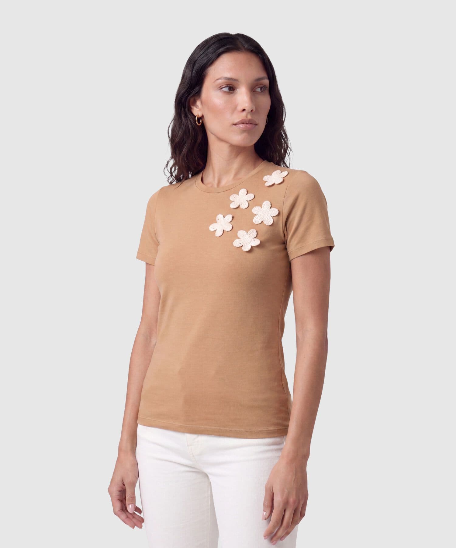 Camiseta Calima Minimalista café para mujer, vista principal