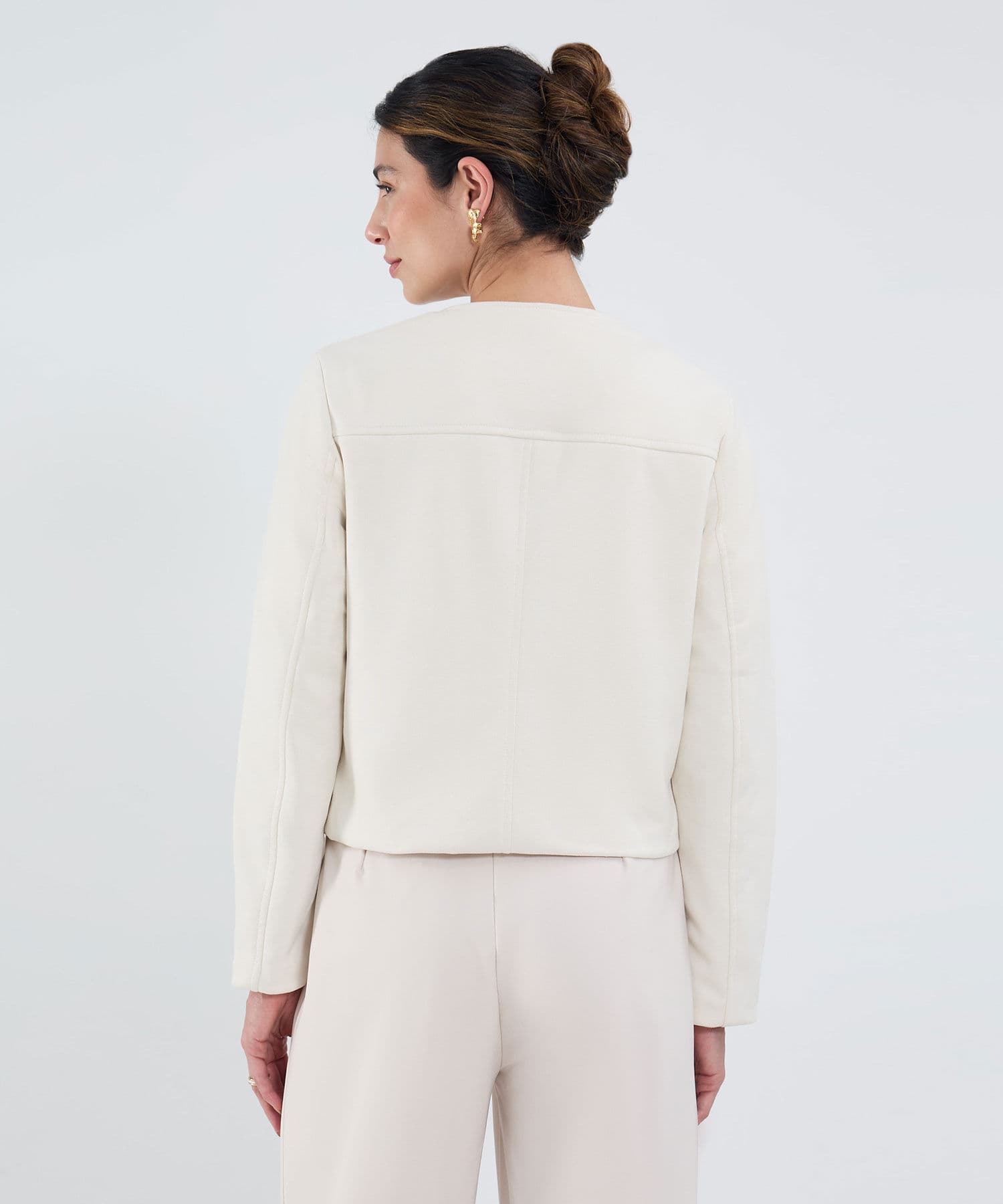 Chaqueta Emilia Minimalista vinotinto para mujer, vista 4