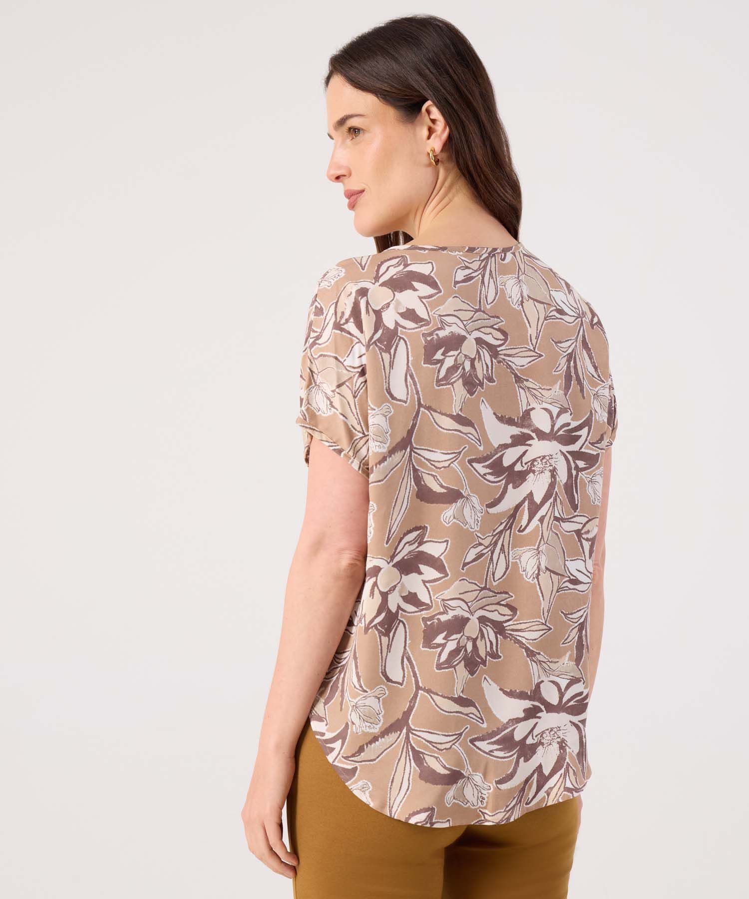Blusa Azahar Contemporáneo café para mujer, vista 4