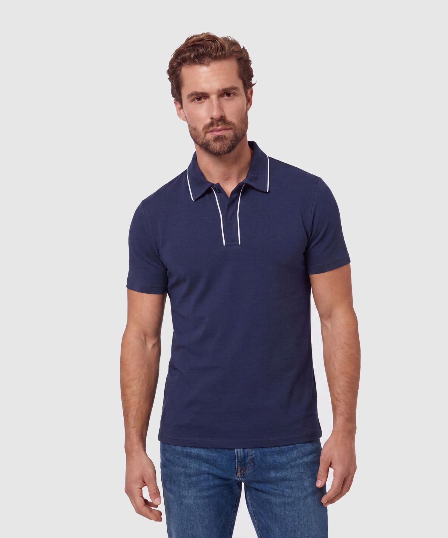 Polo Ámbar de Noche azul marino para hombre, vista principal