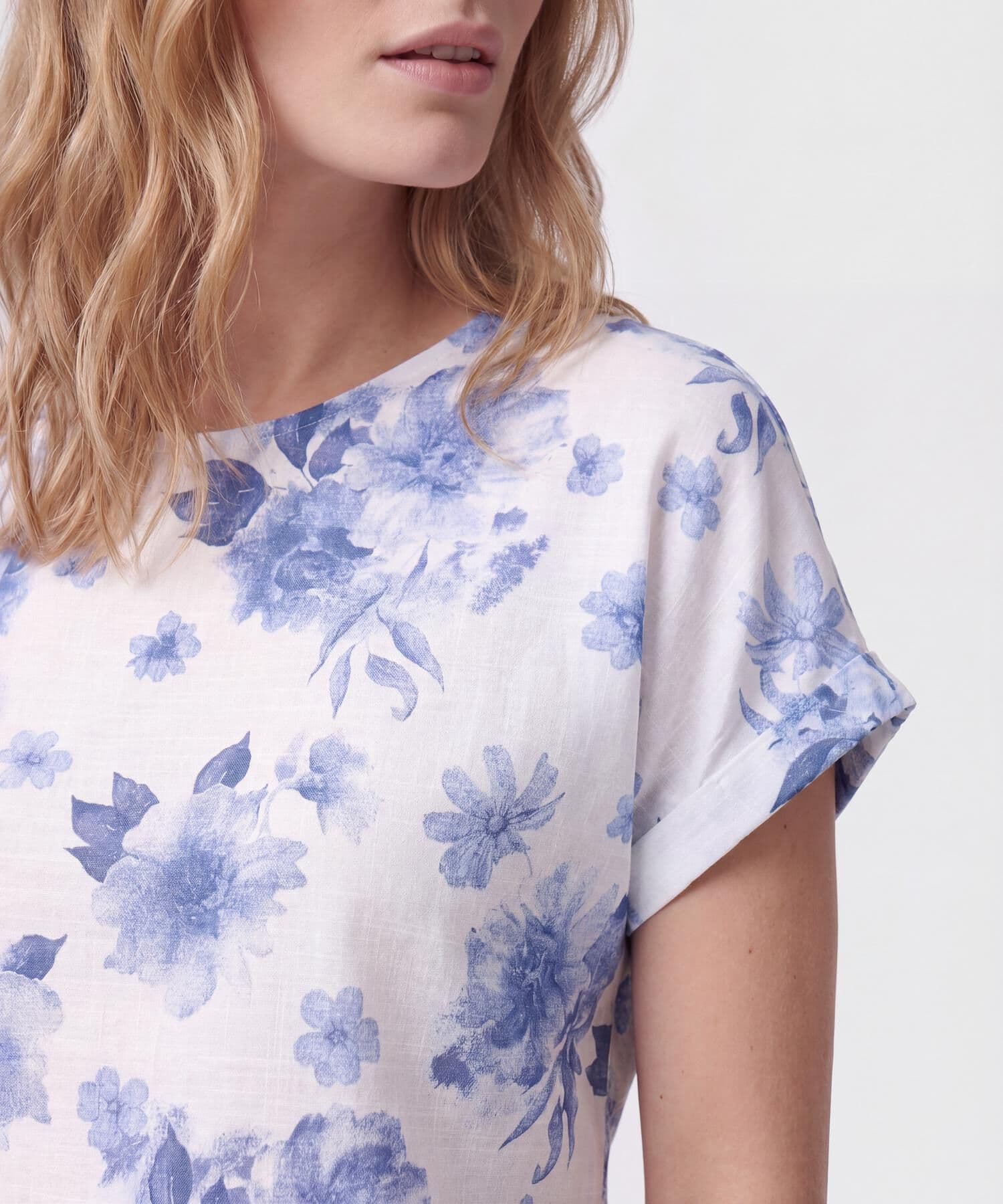 Blusa Emilia Edición Índigo blanco para mujer, vista 3