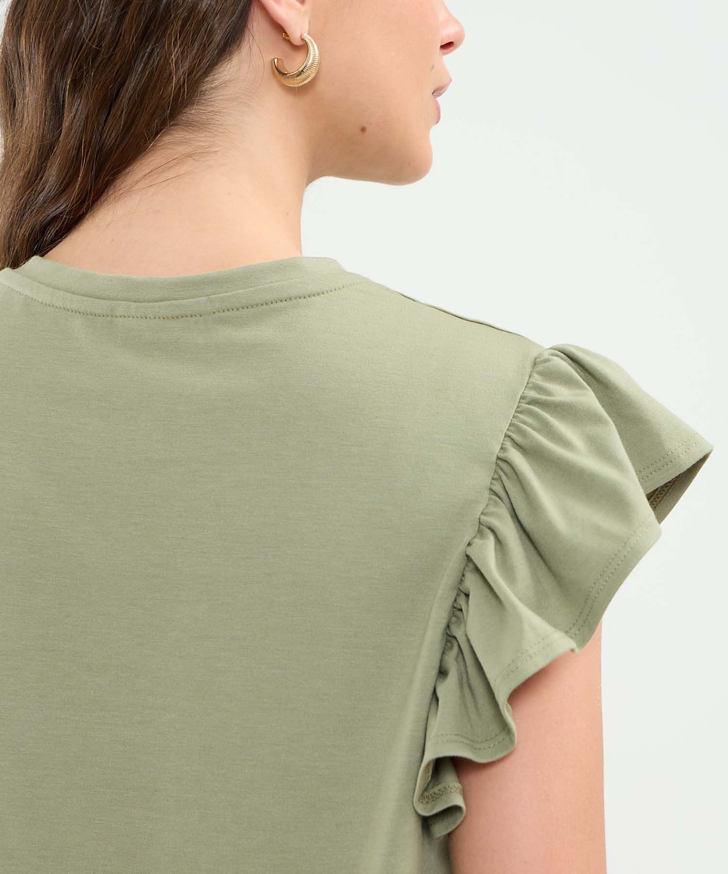 Camiseta Julieta Contemporáneo verde oliva para mujer, vista 5