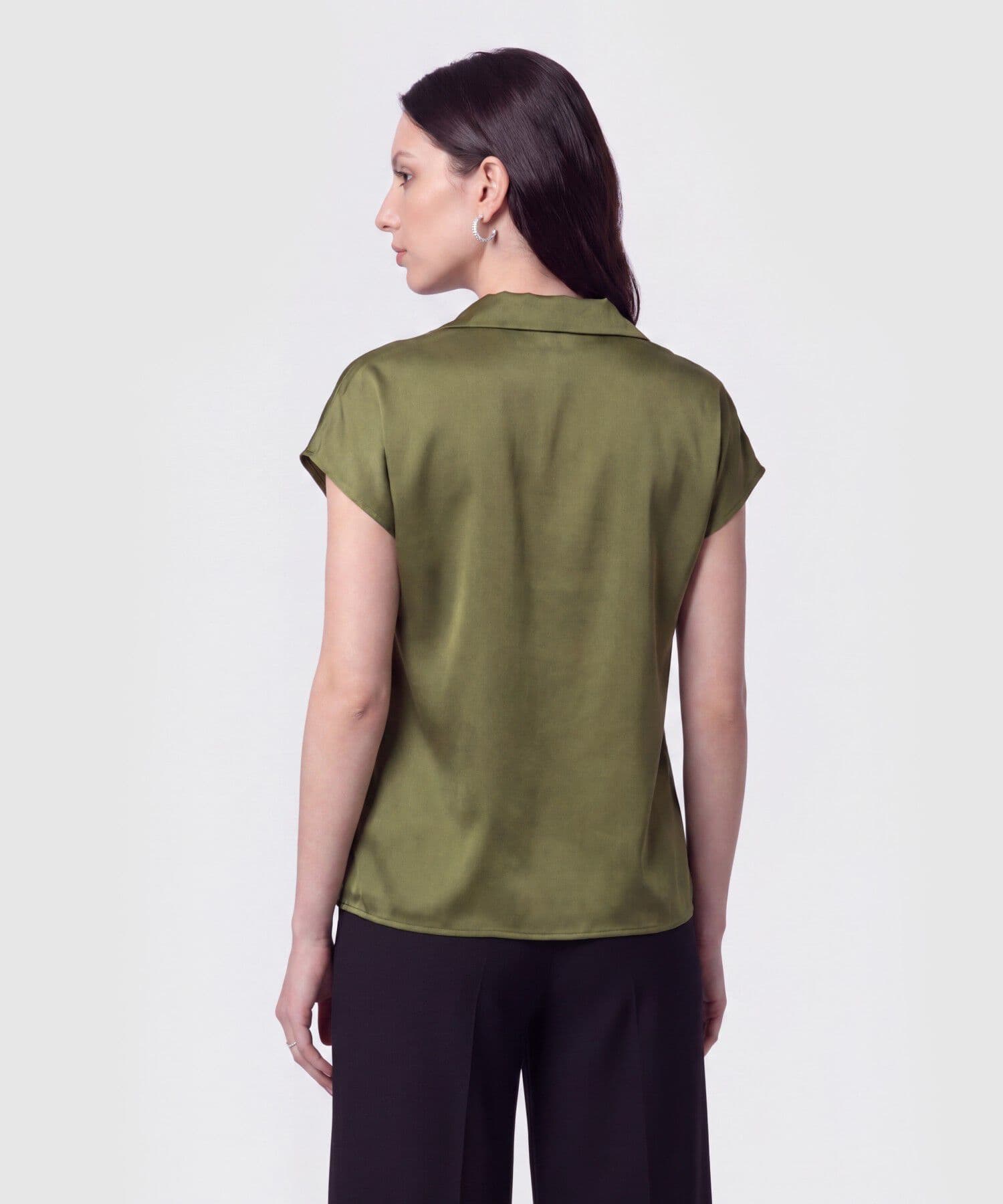 Blusa Palma de Noche verde oliva para mujer, vista 4