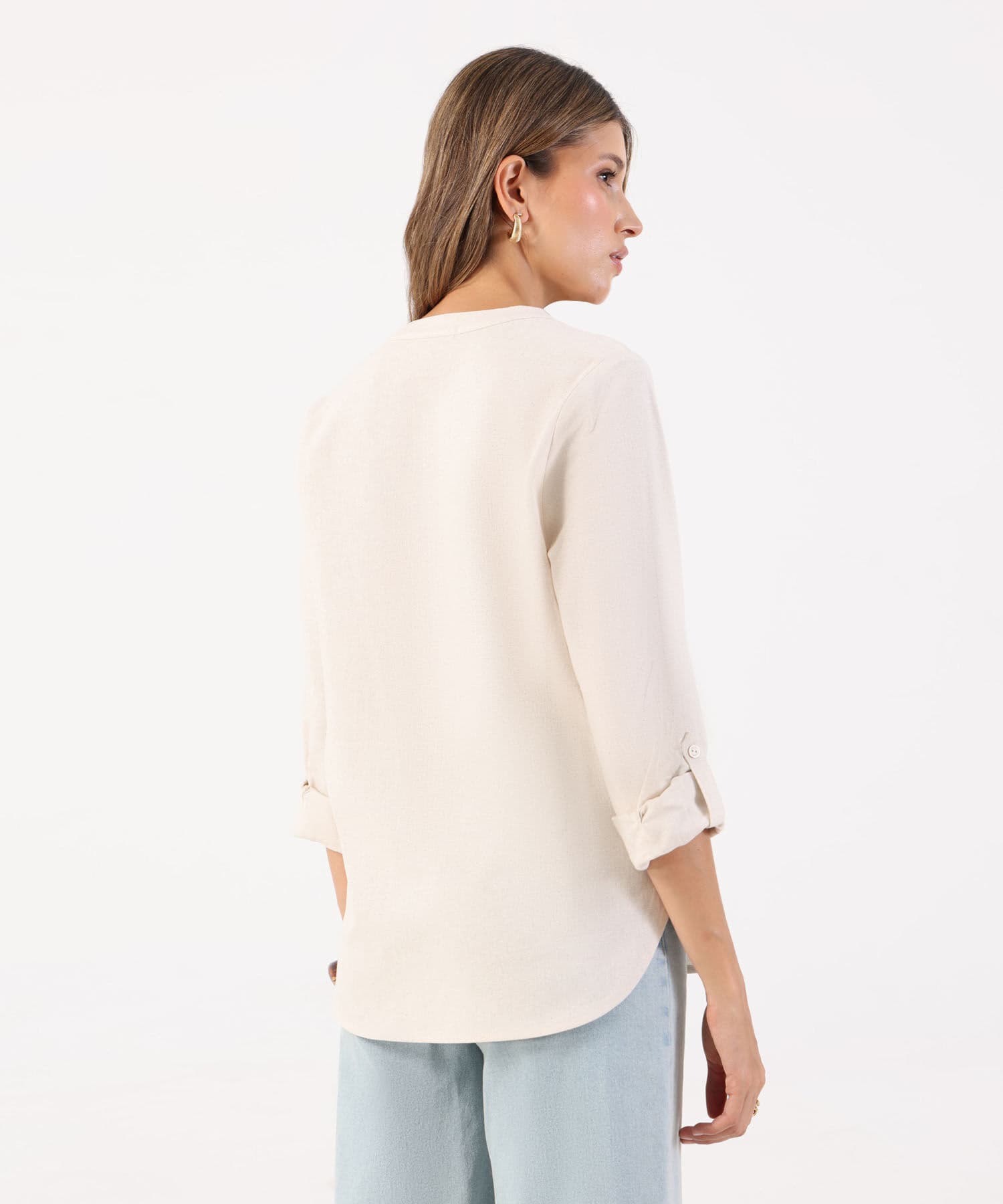 Blusa Sierra Sastre arena para mujer, vista 4