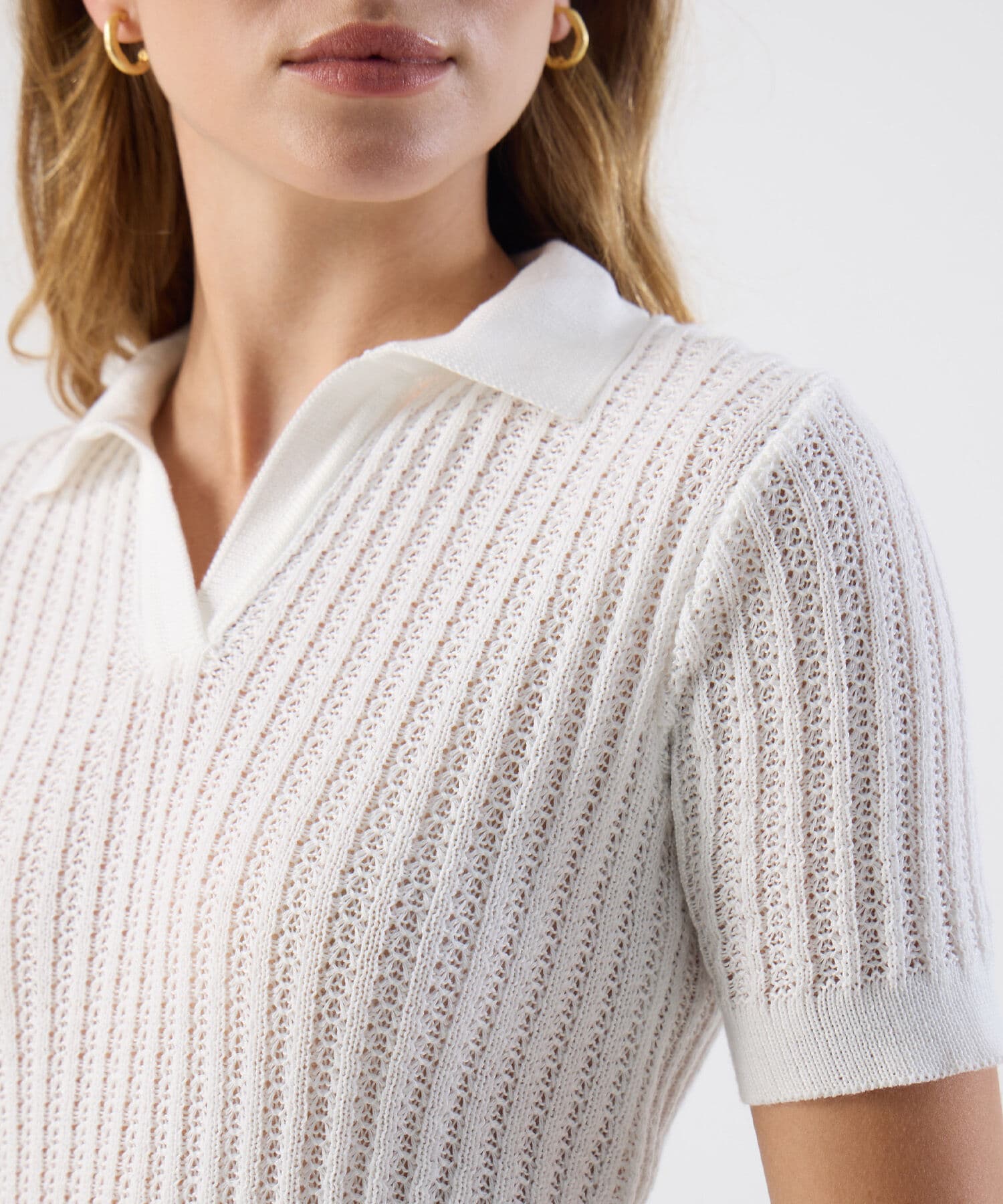 Polo Sabana Ligero blanco para mujer, vista 3