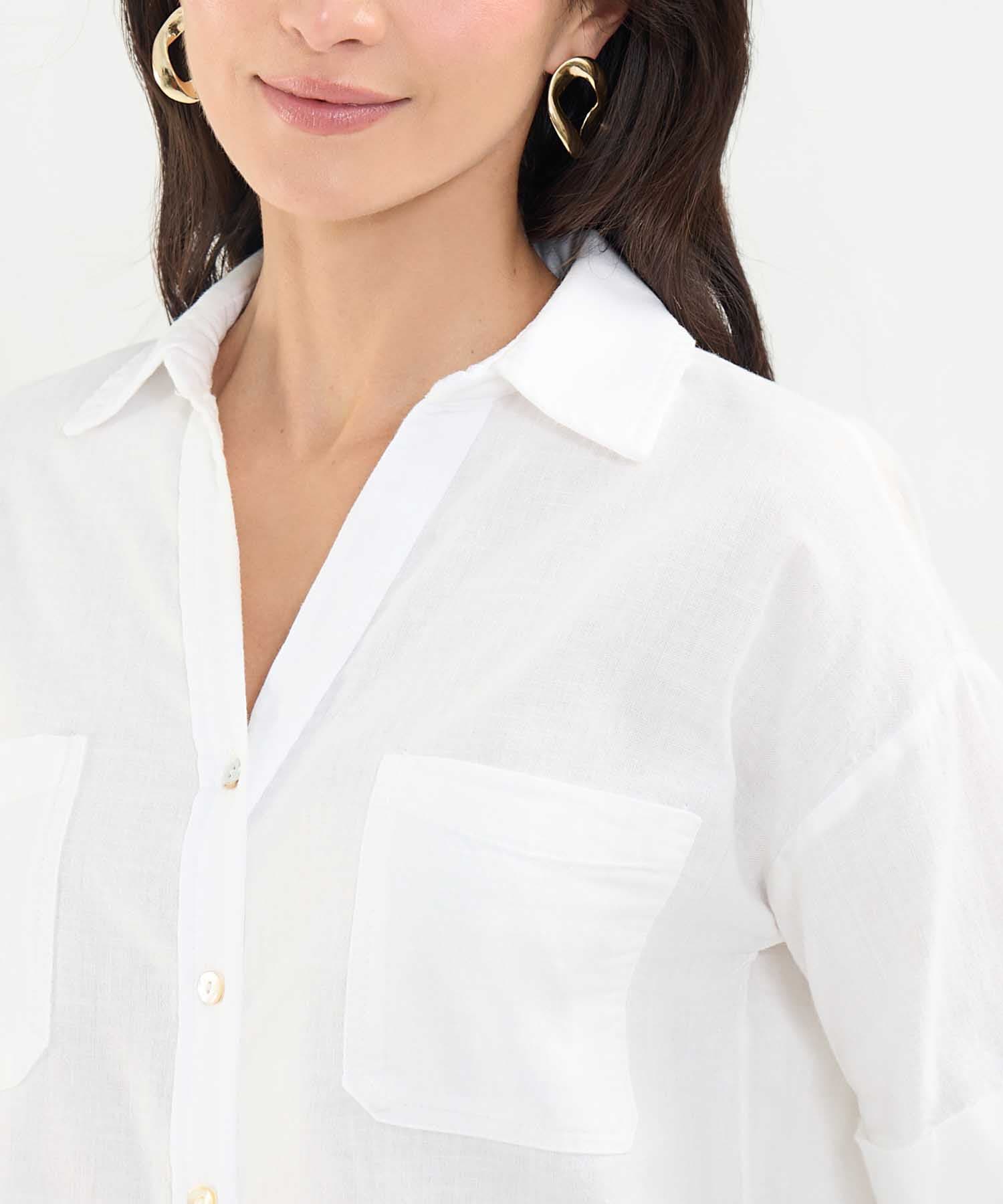 Camisa Celeste Ligero azul cielo para mujer, vista 3