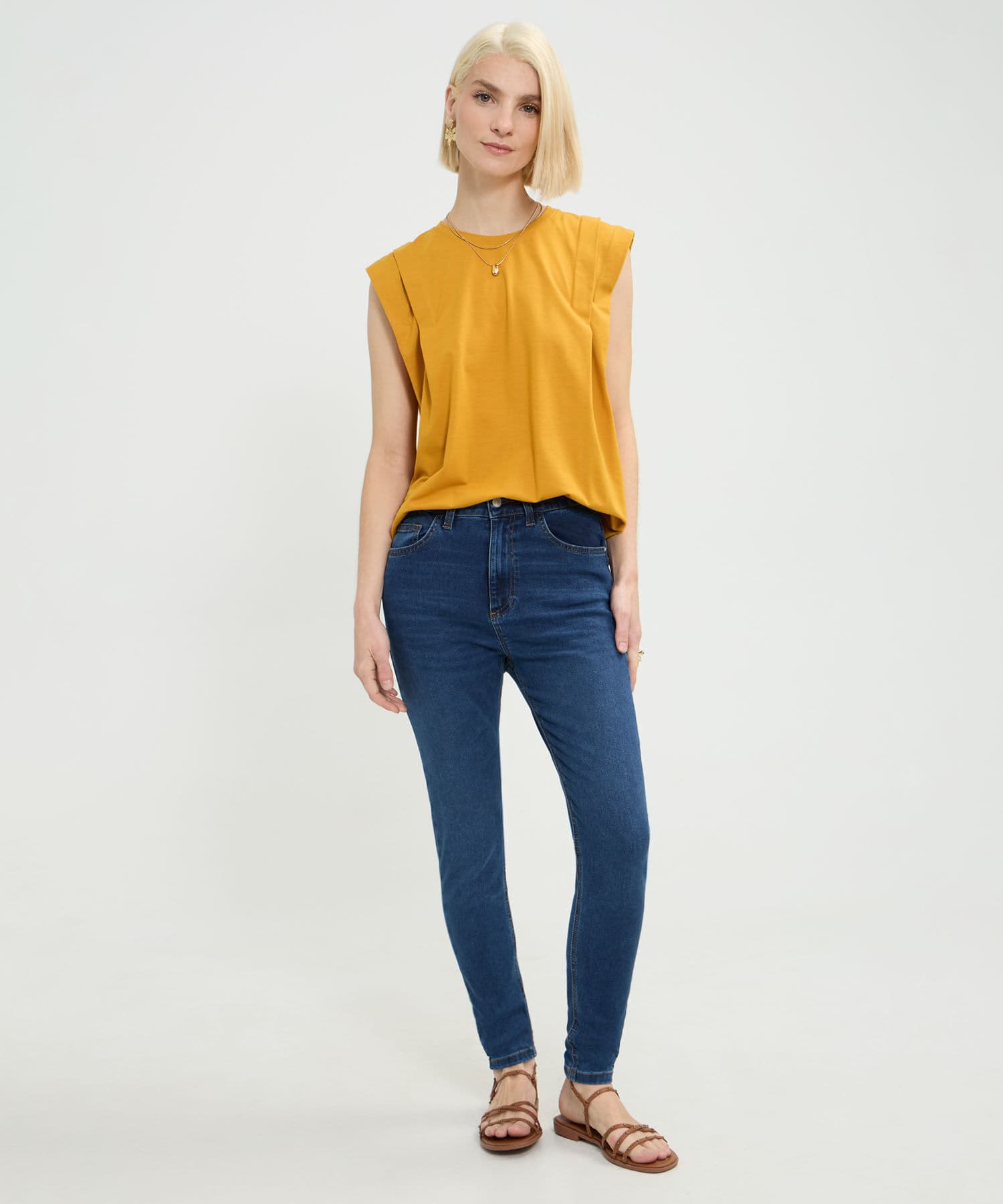 Jean Lumbre Natural azul marino para mujer, vista 2