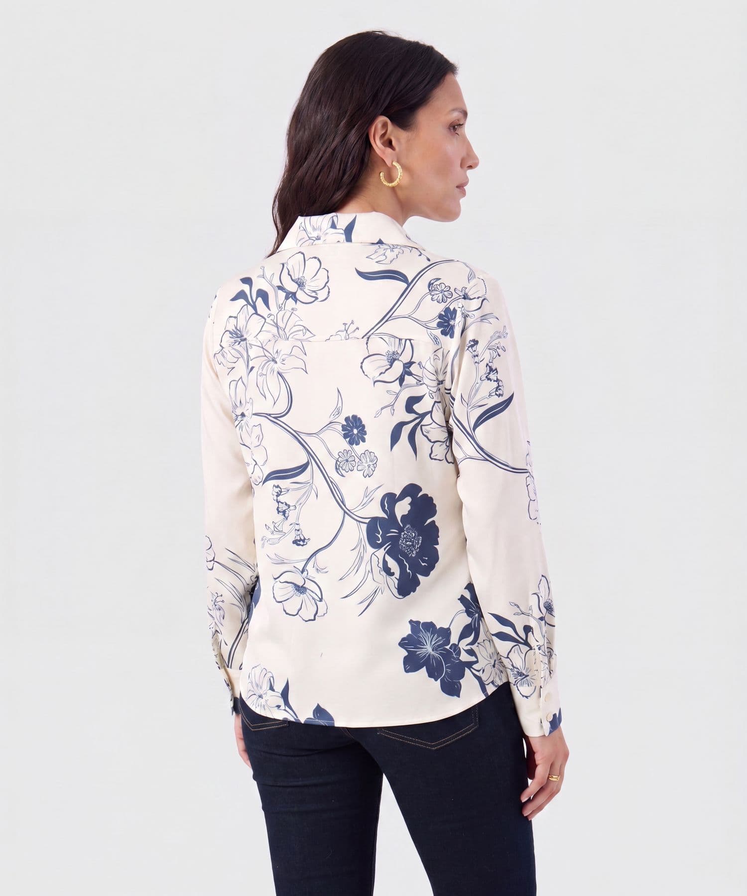 Camisa Calima Clásico café para mujer, vista 4