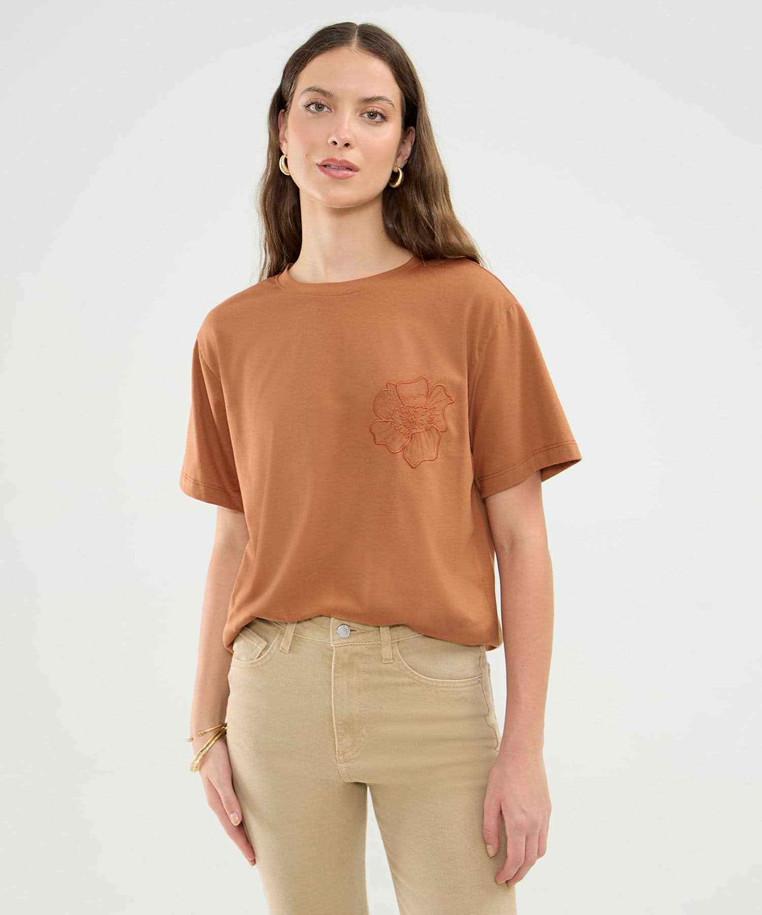 Camiseta Renata Fluido naranja para mujer, vista principal