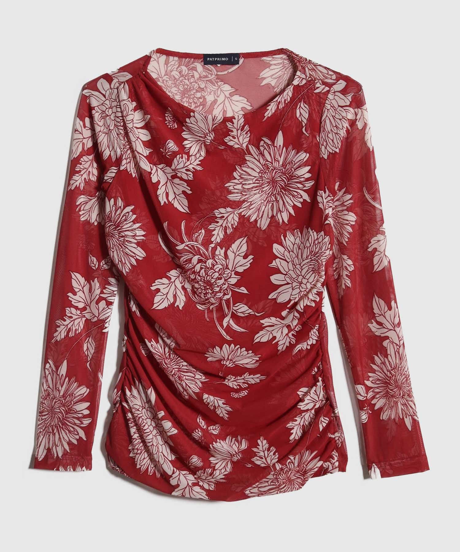 Camiseta Tierra Fluido rojo granada para mujer, vista 5