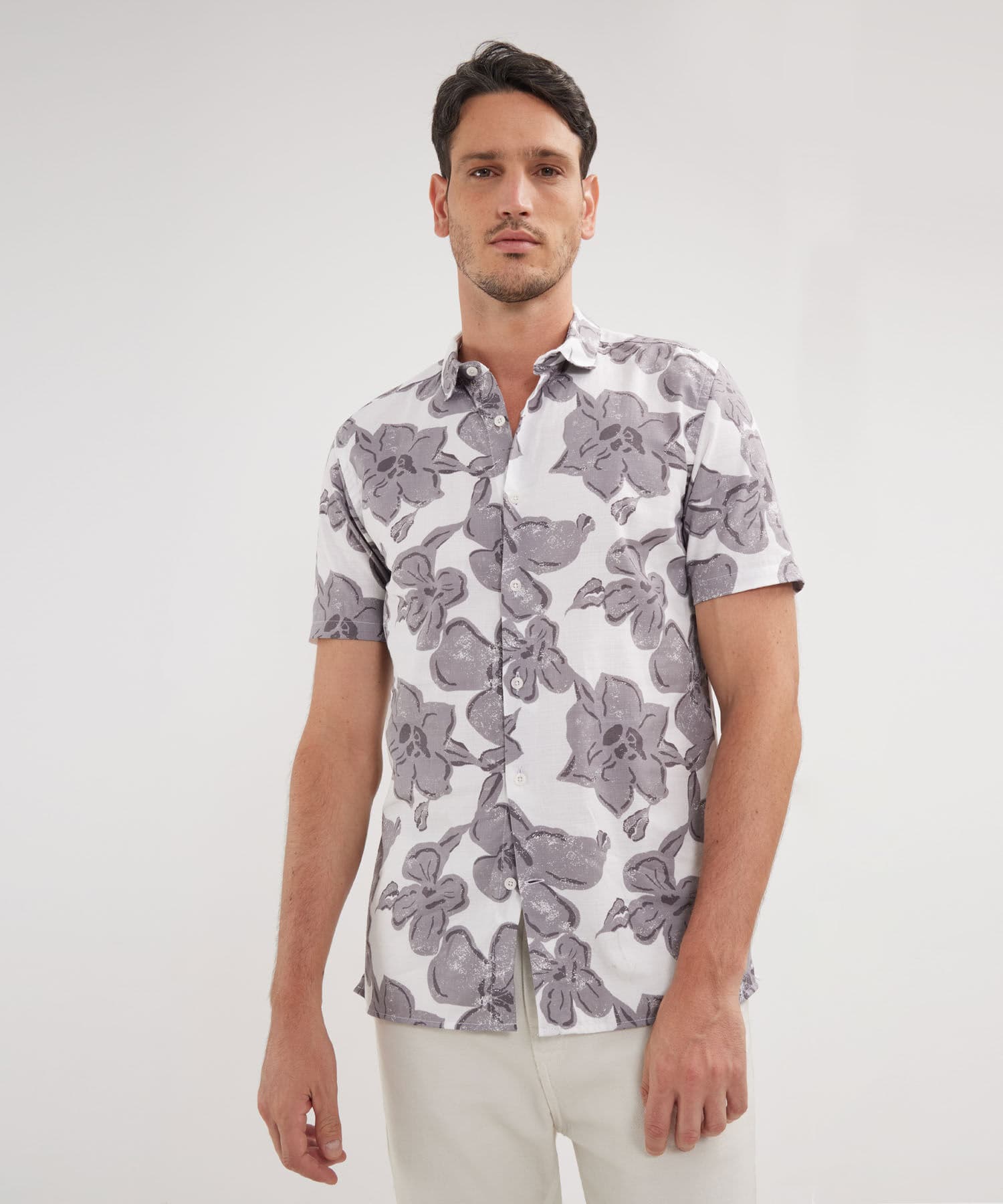 Camisa Bahía Suave gris humo para hombre, vista principal