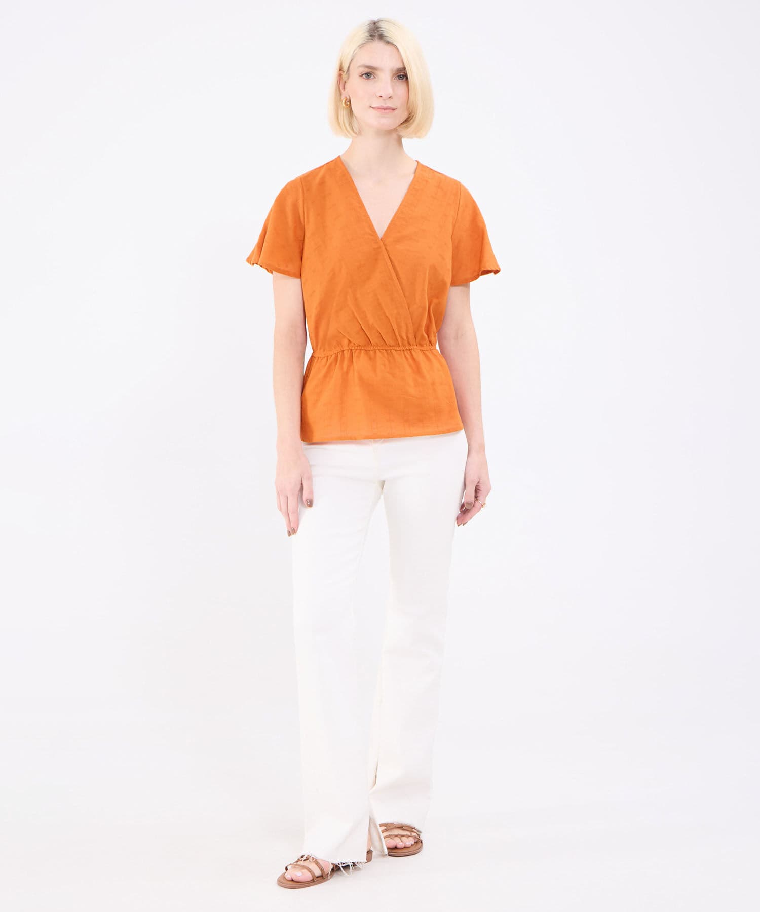 Blusa Laguna Relajado naranja para mujer, vista 2