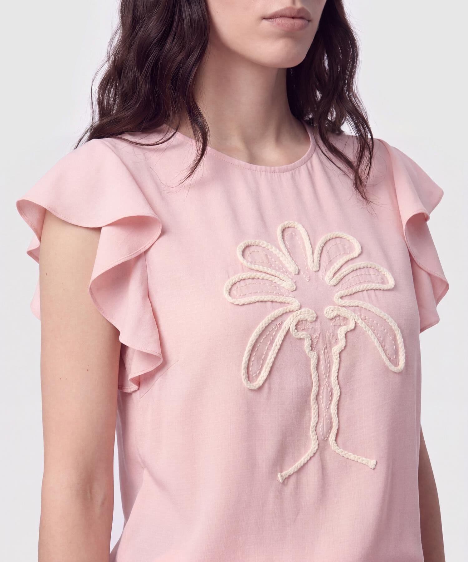 Blusa Carmín Clásico rosa empolvado para mujer, vista 3