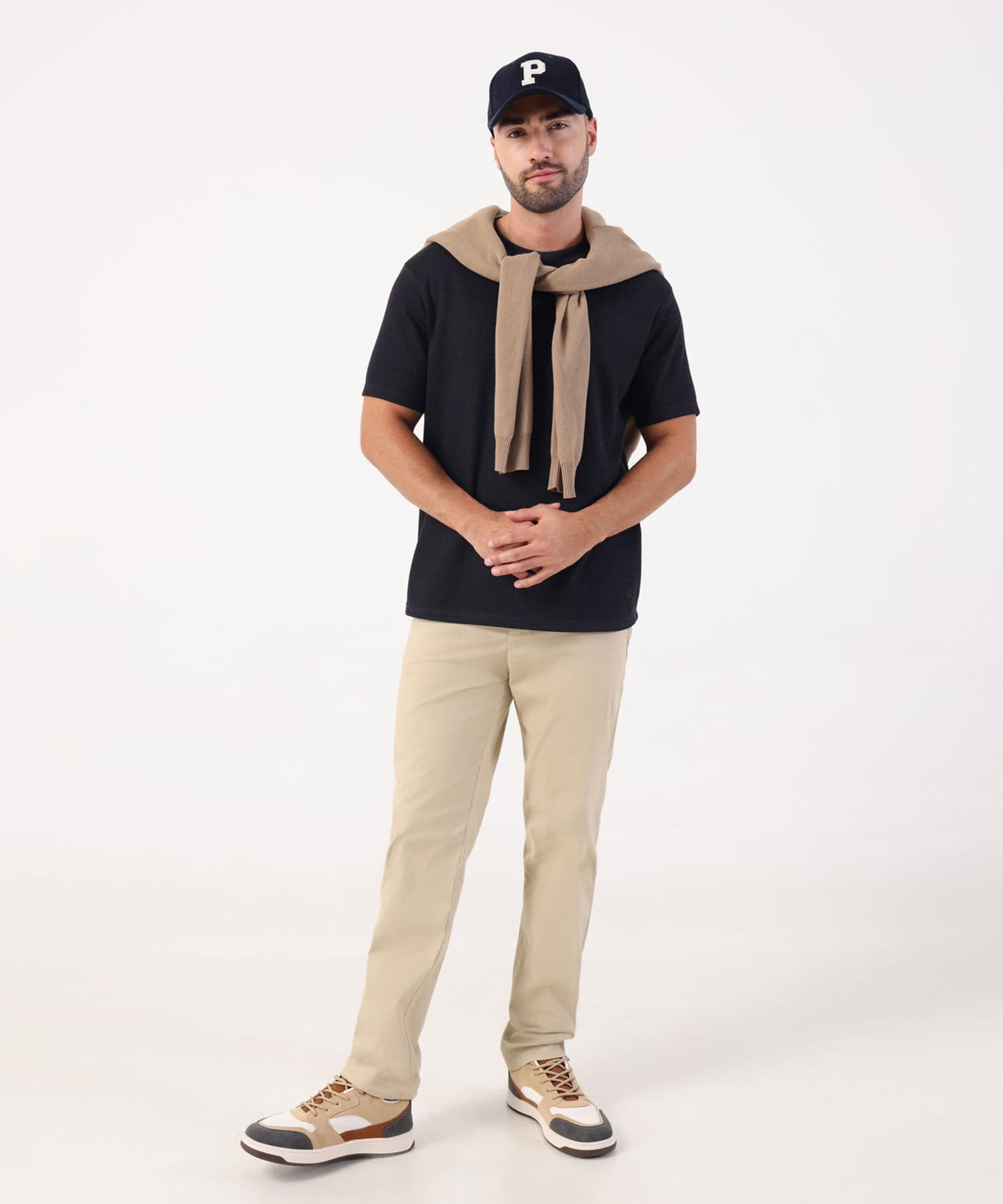 Pantalón Celeste Fluido arena para hombre, vista 2