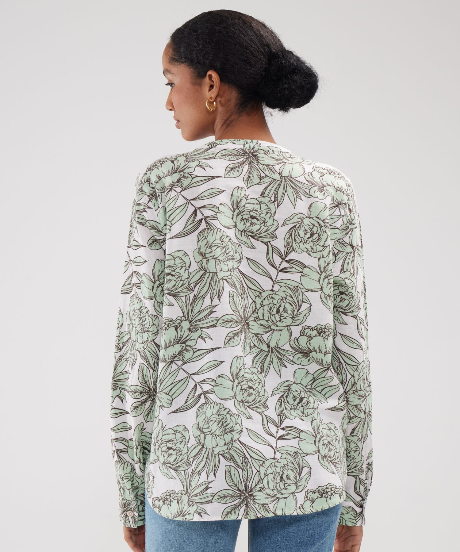 Blusa Valentina Edición Índigo verde oliva para mujer, vista 4