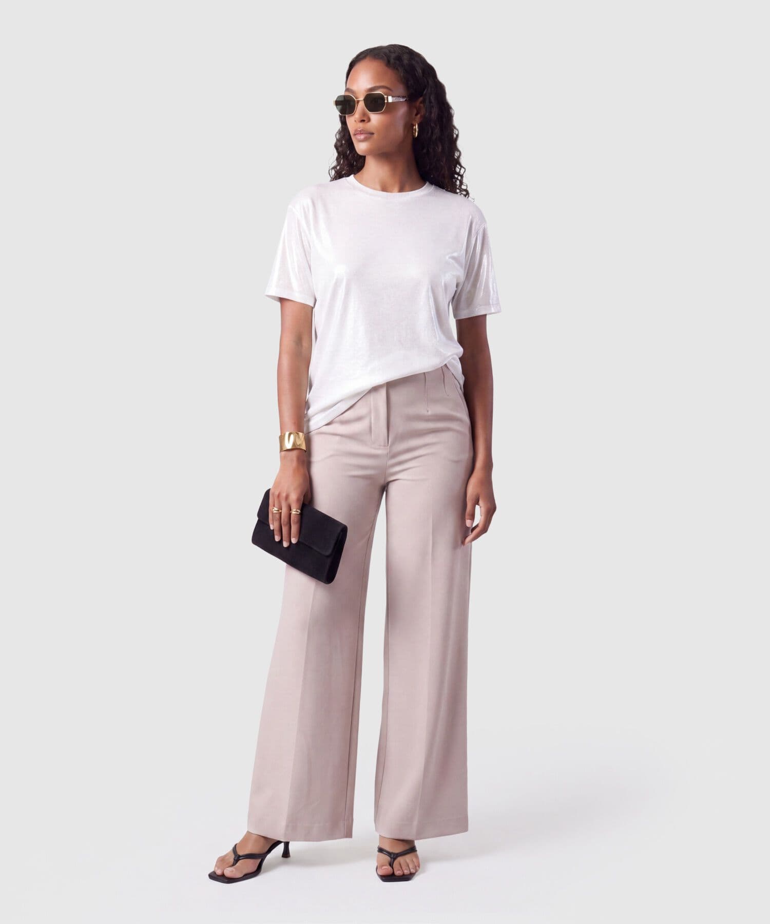 Camiseta Candelaria Contemporáneo gris humo para mujer, vista 2