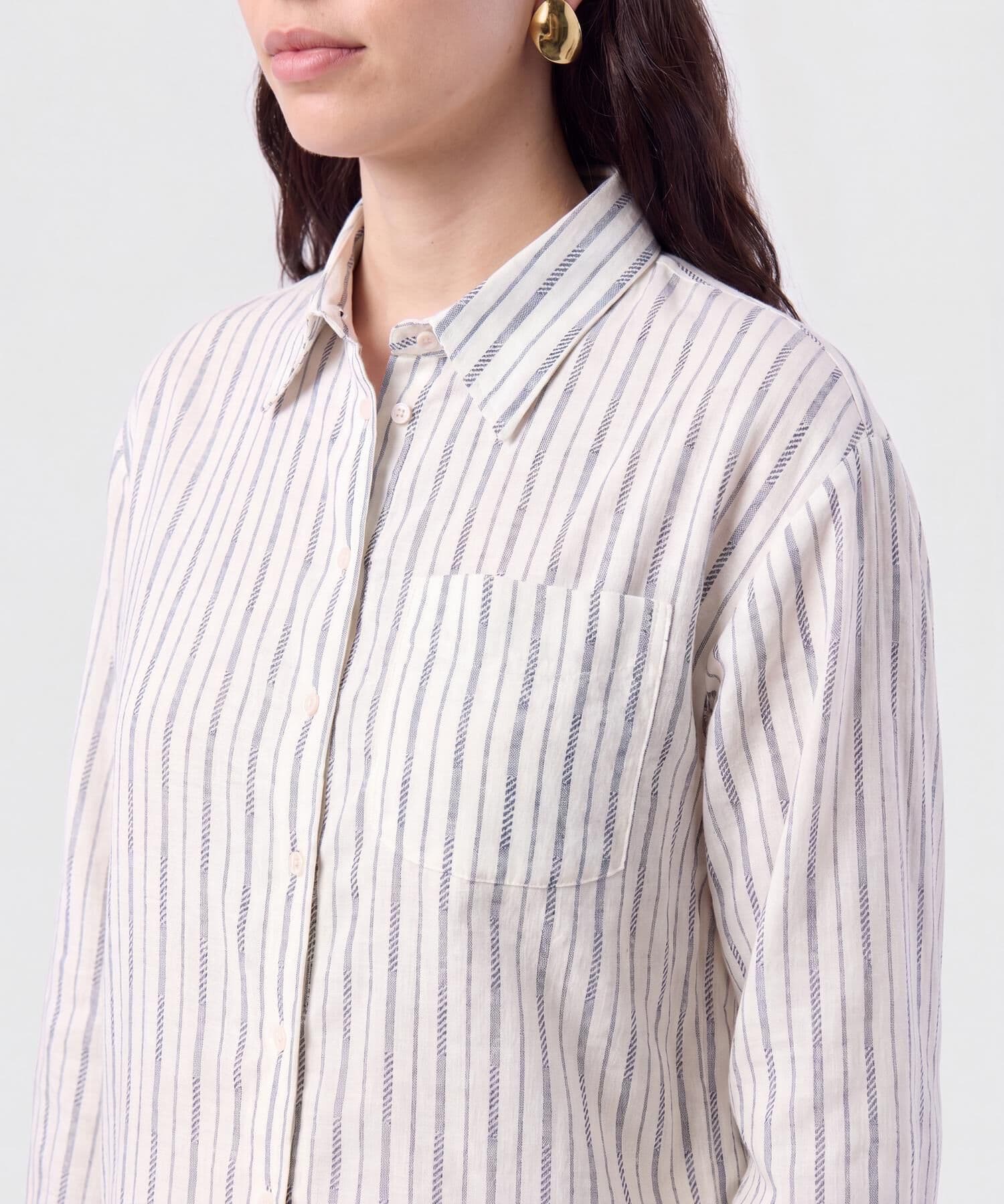 Camisa Candelaria Texturizado azul marino para mujer, vista 3