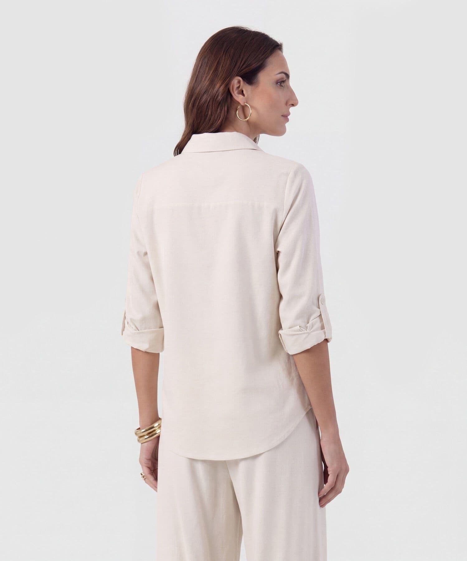 Camisa Litoral Contemporáneo azul índigo para mujer, vista 4
