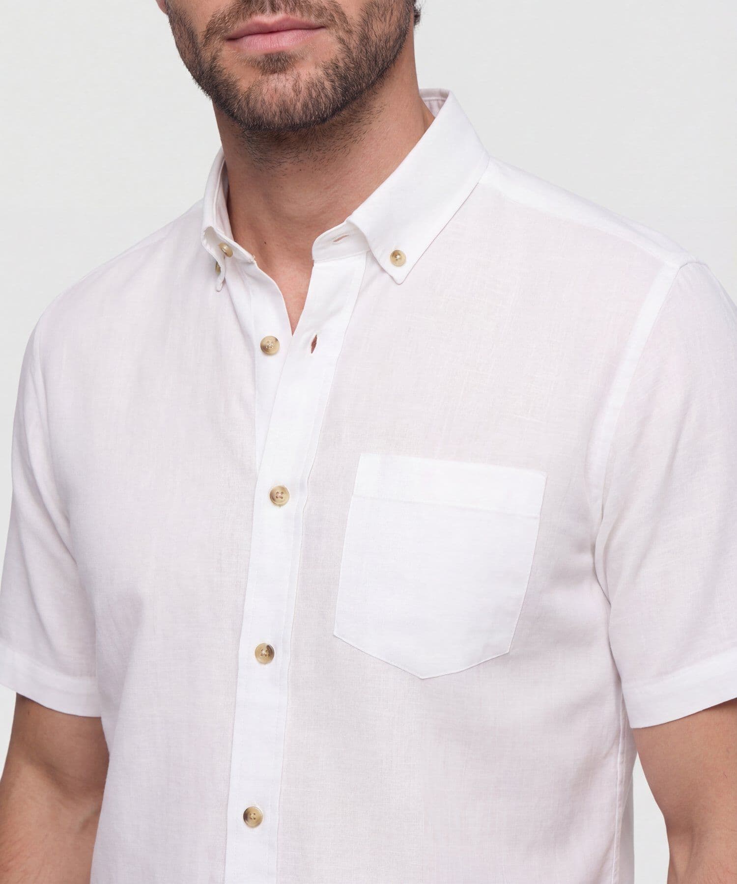 Camisa Laguna Clásico blanco para hombre, vista 3
