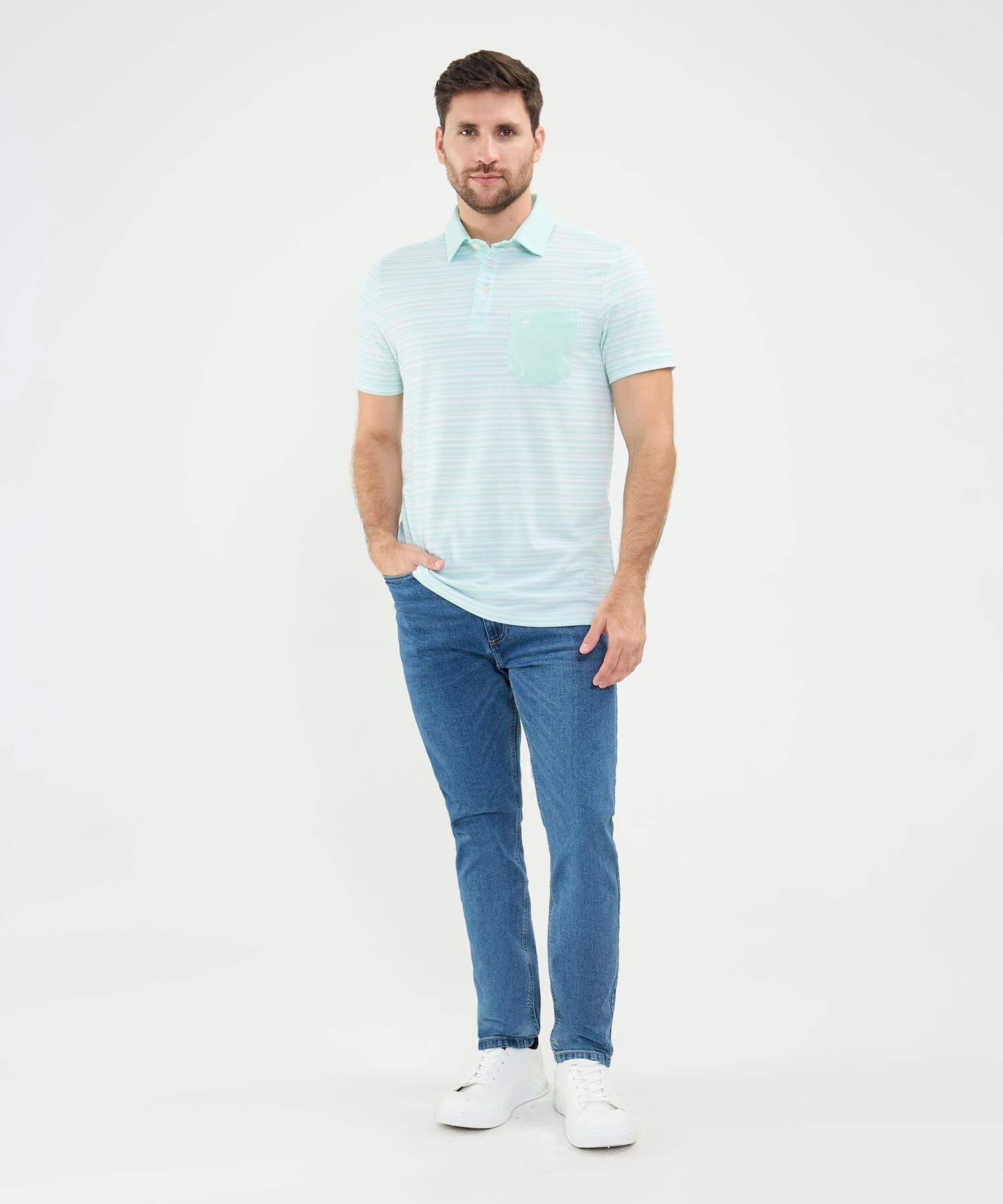 Polo Encanto de Noche verde oliva para hombre, vista 2