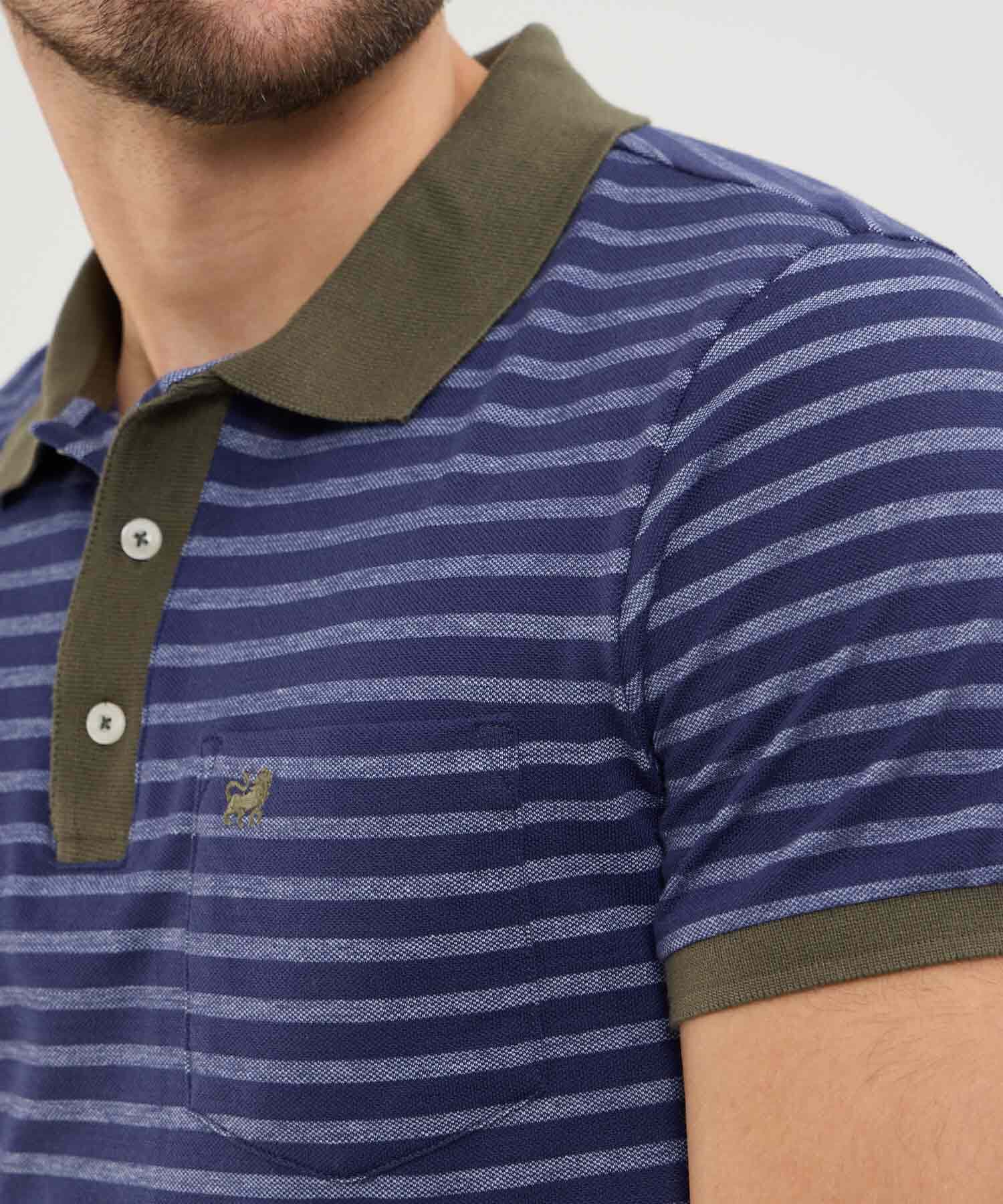 Polo Emilia Relajado azul marino para hombre, vista 3