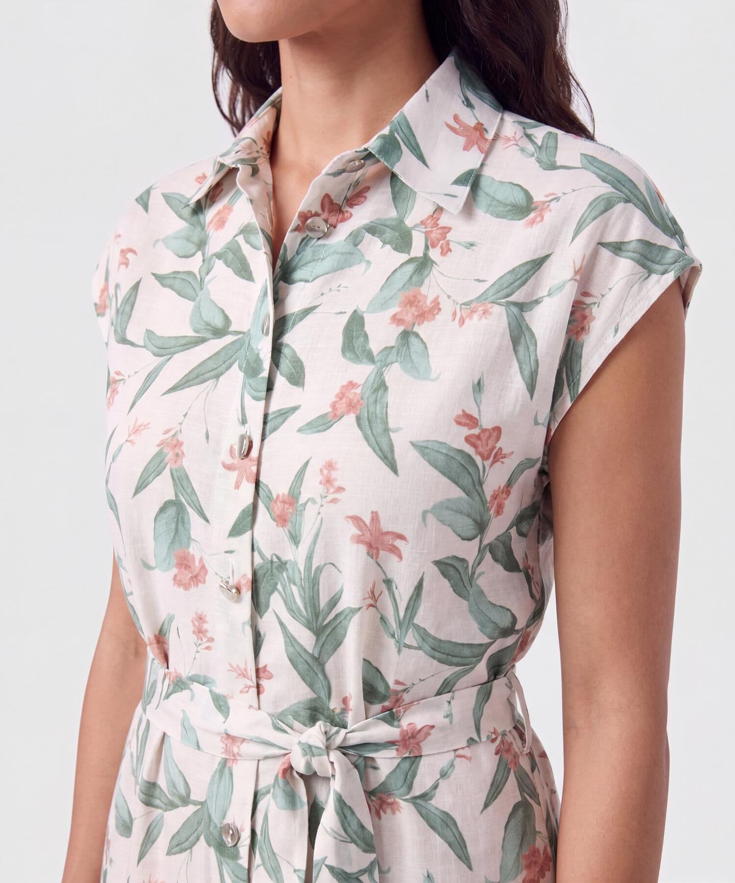 Vestido Candelaria Minimalista verde oliva para mujer, vista 2