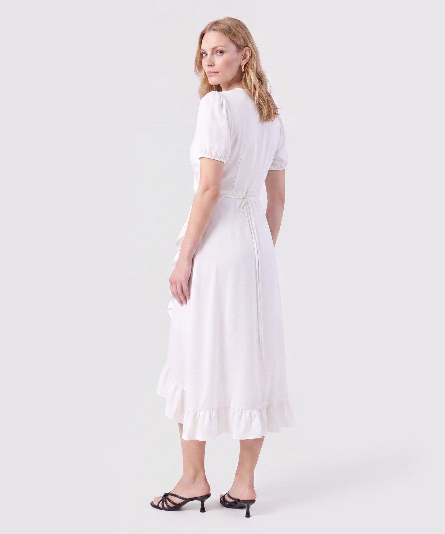 Vestido Palma Esencial blanco para mujer, vista 3