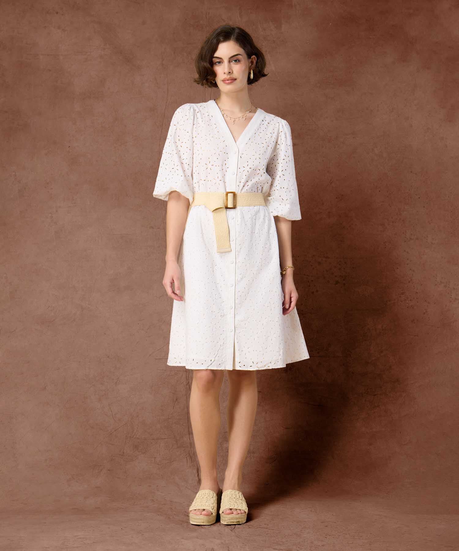 Cinturón Elisa Clásico blanco para mujer, vista 2
