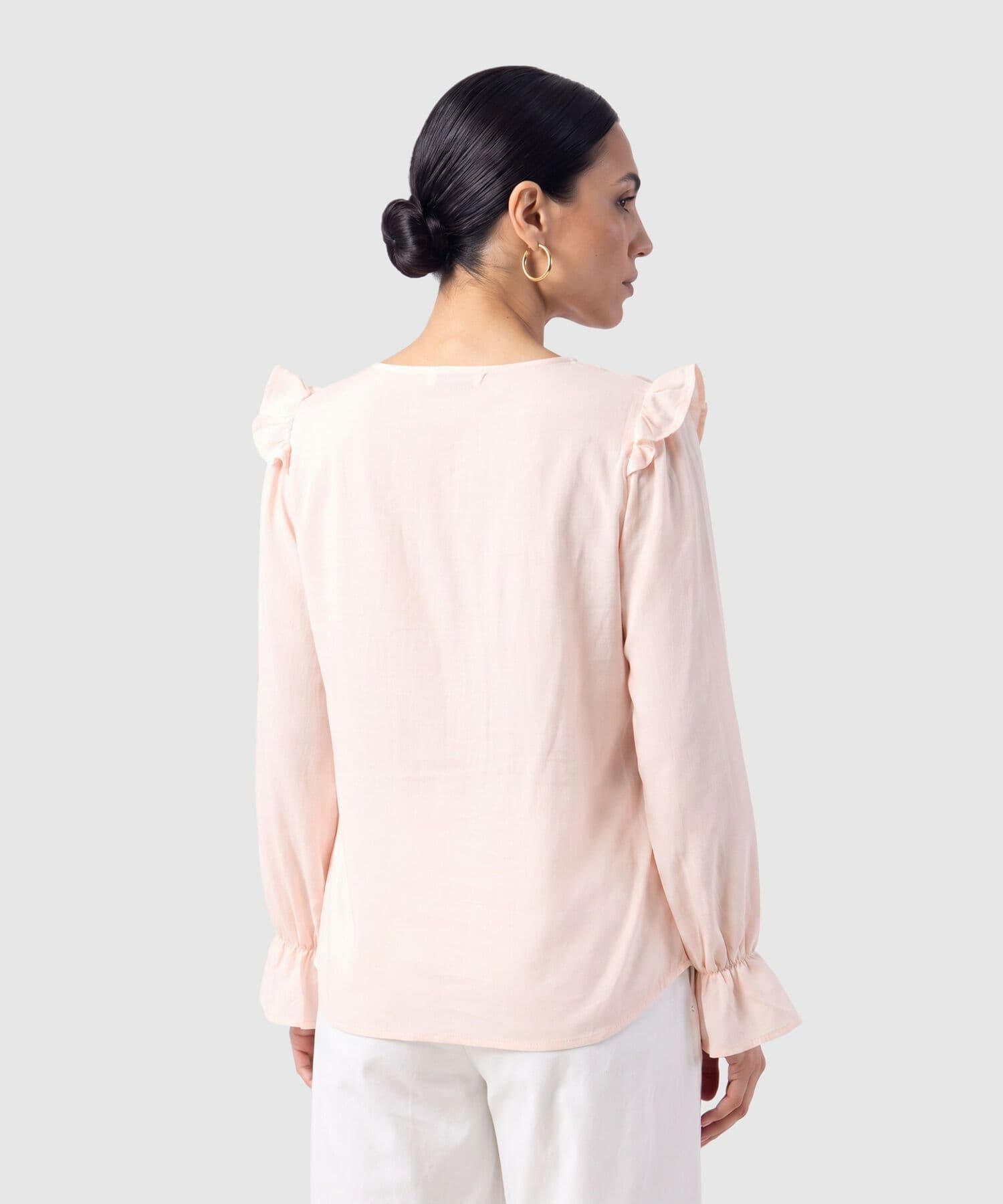 Blusa Marea Edición Índigo rosa empolvado para mujer, vista 4