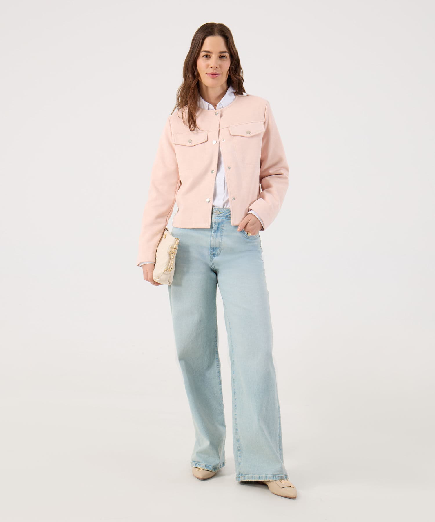 Chaqueta Cedro Edición Lino rosa empolvado para mujer, vista 2